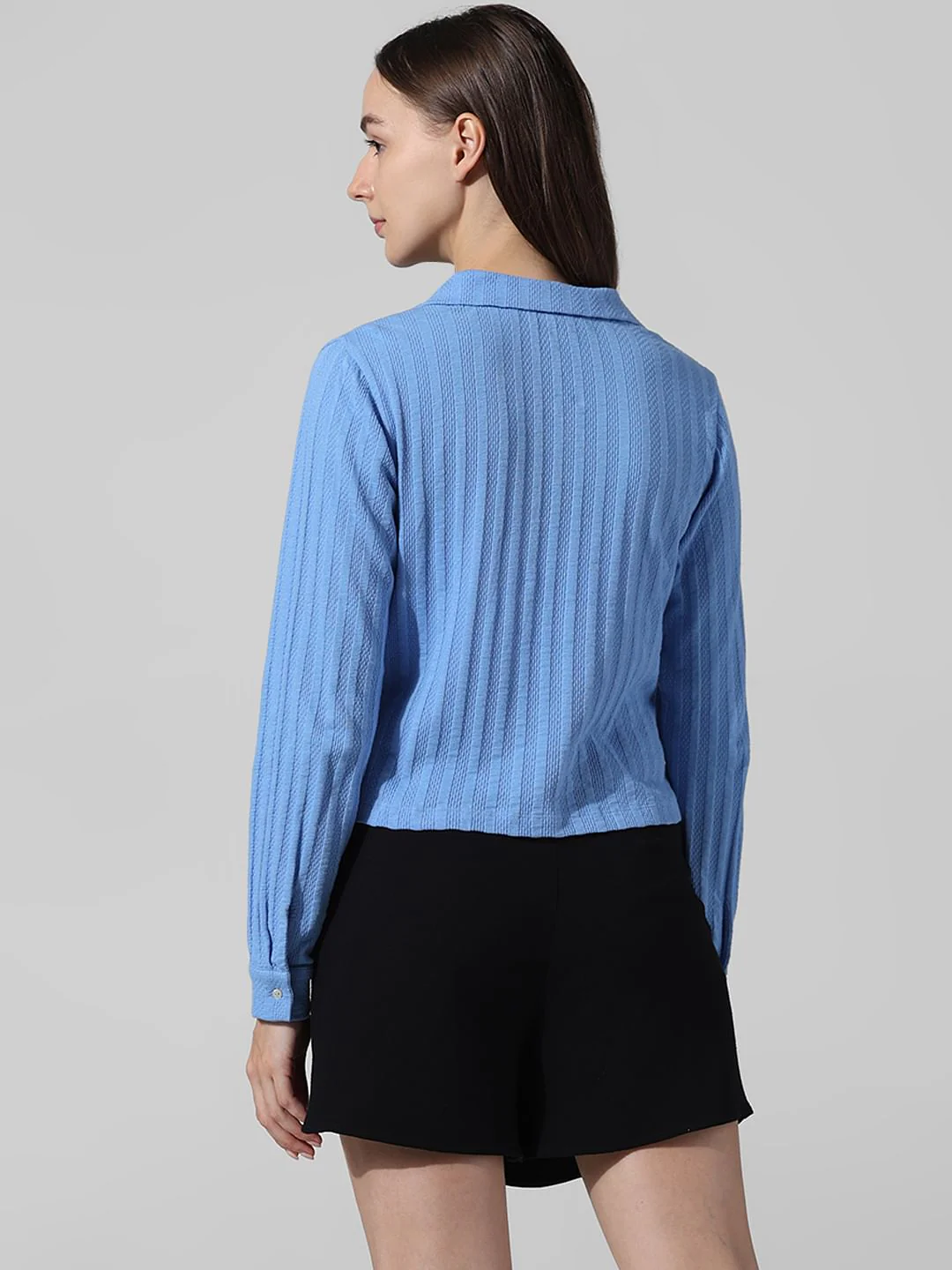 Blue Knitted Cotton Shirt - Image 6
