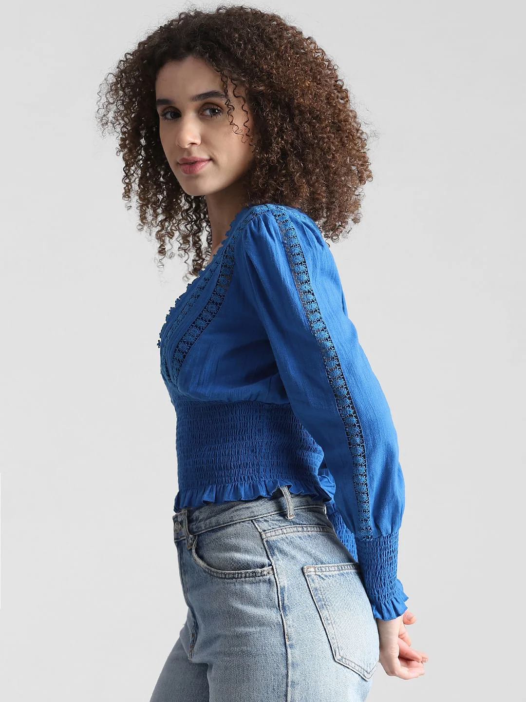 Blue Lace Cotton Top - Image 5
