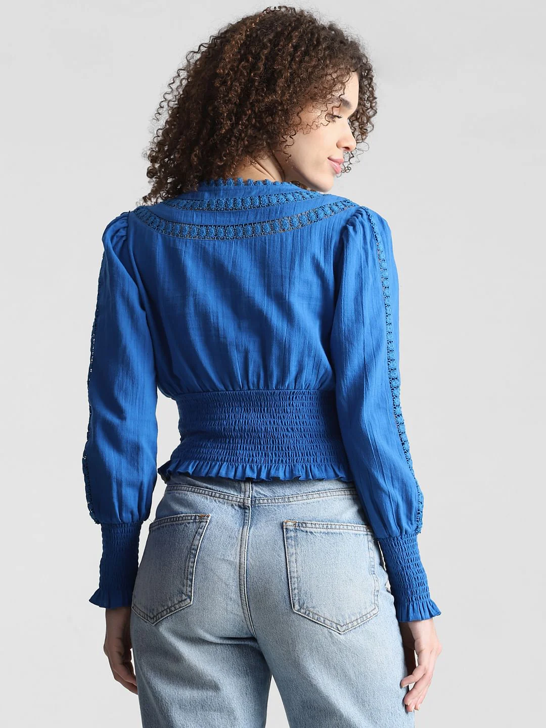 Blue Lace Cotton Top - Image 6