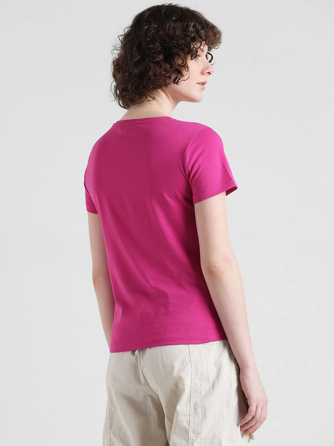 Pink Typographic Print T-Shirt - Image 6