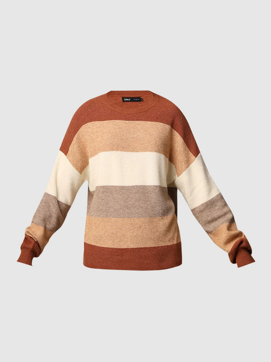Brown Colourblocked Oversized Pullover - Image 8