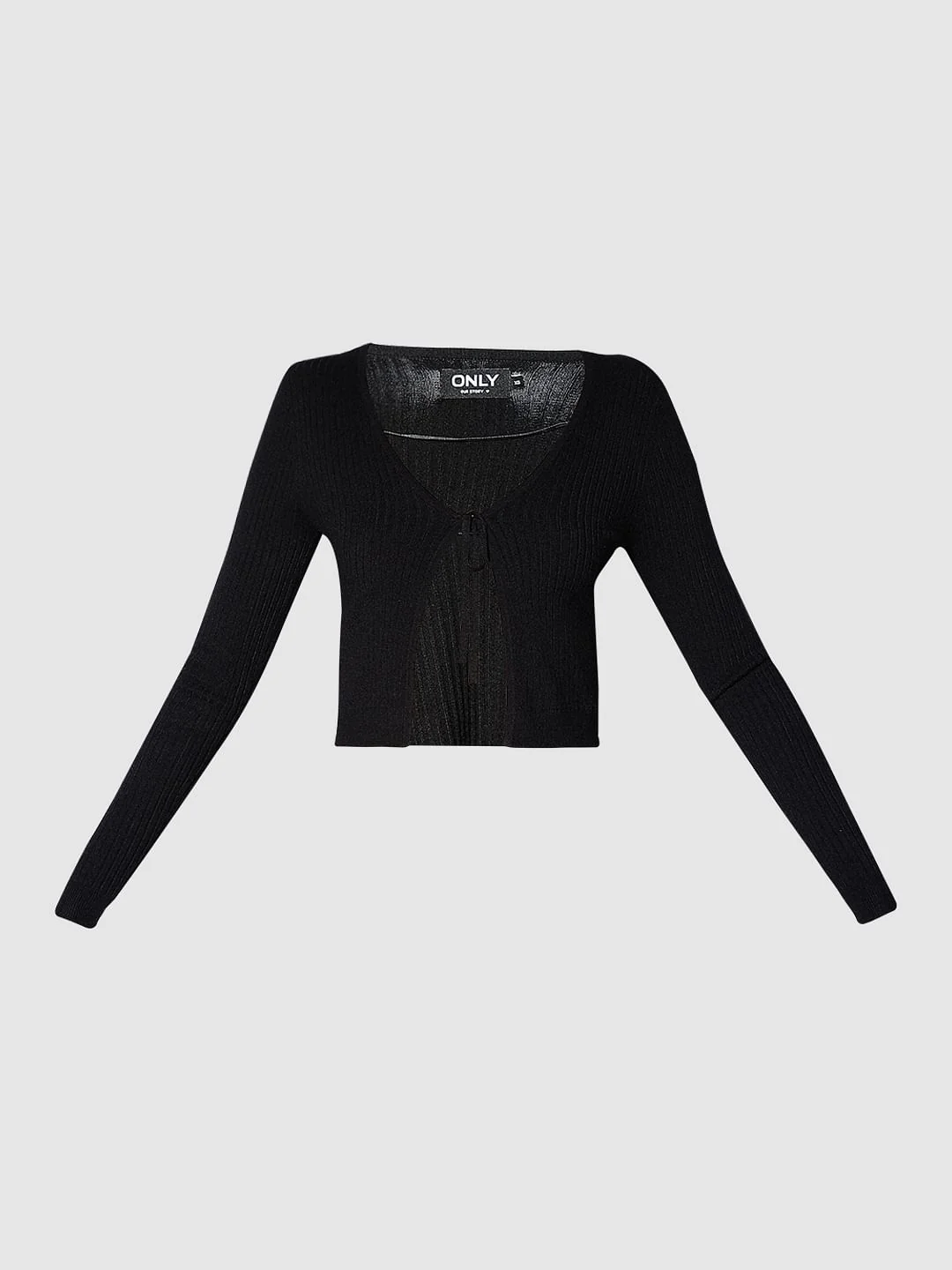 Black Front-Tie Knitted Top - Image 8