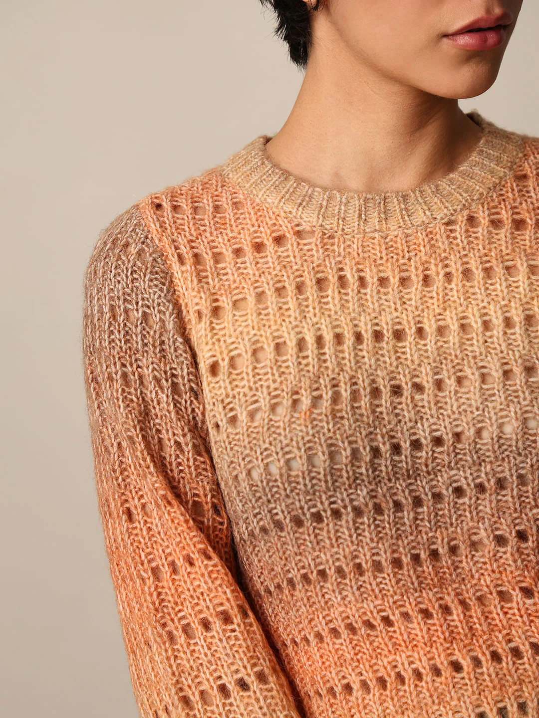Beige Cut-Work Pullover - Image 4