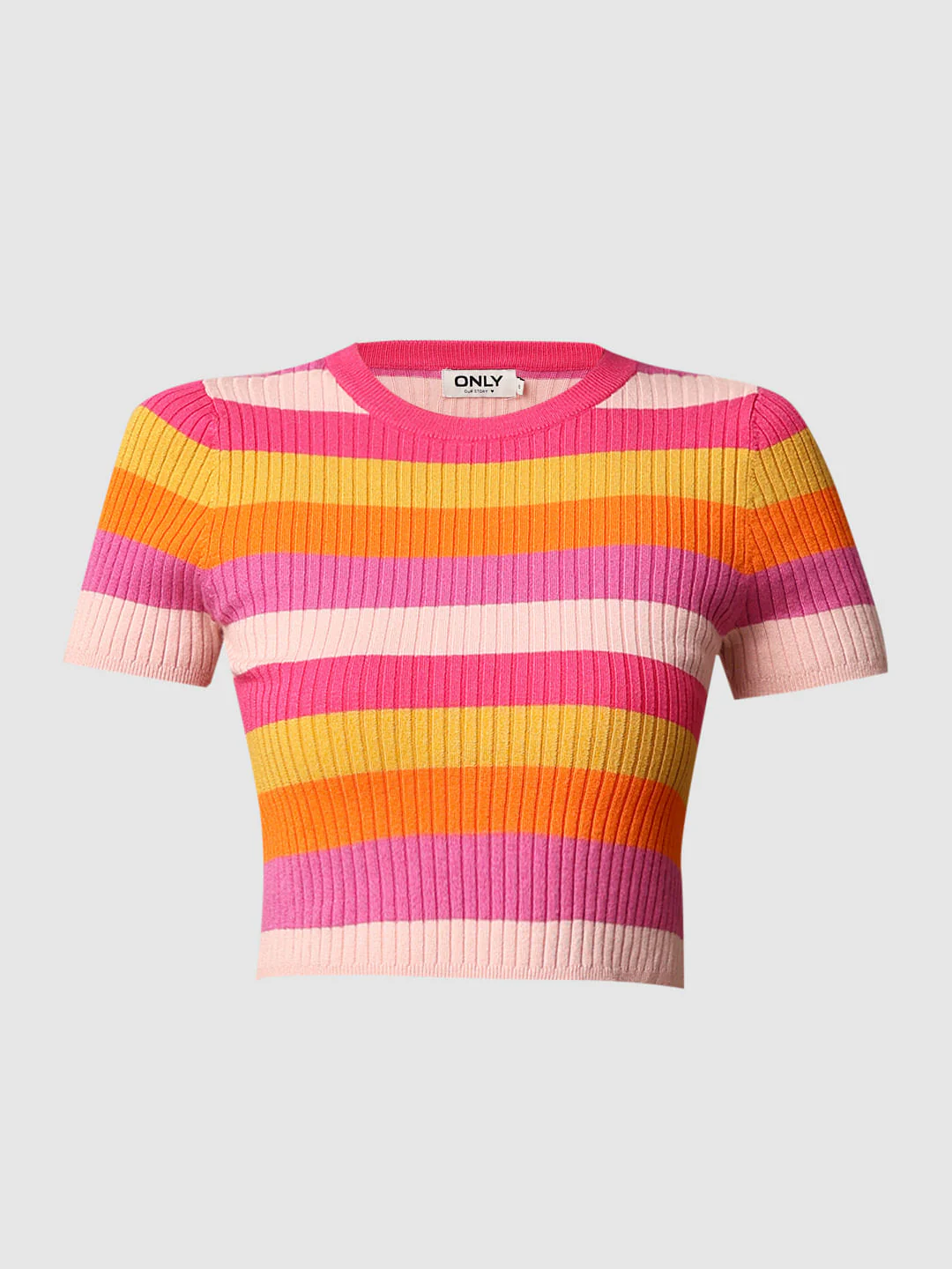 Pink Striped Cropped Pullover - Image 7