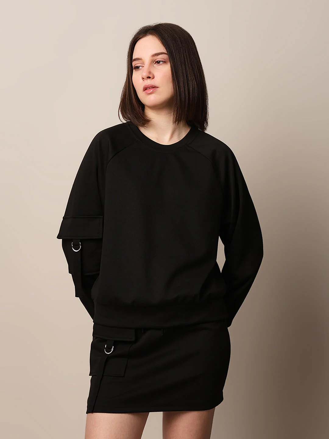 Black Loose Fit Co-Ord Set Sweatshirt - Image 3