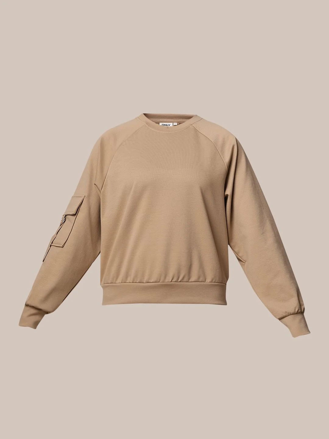Beige O Neck Sweatshirt - Image 7