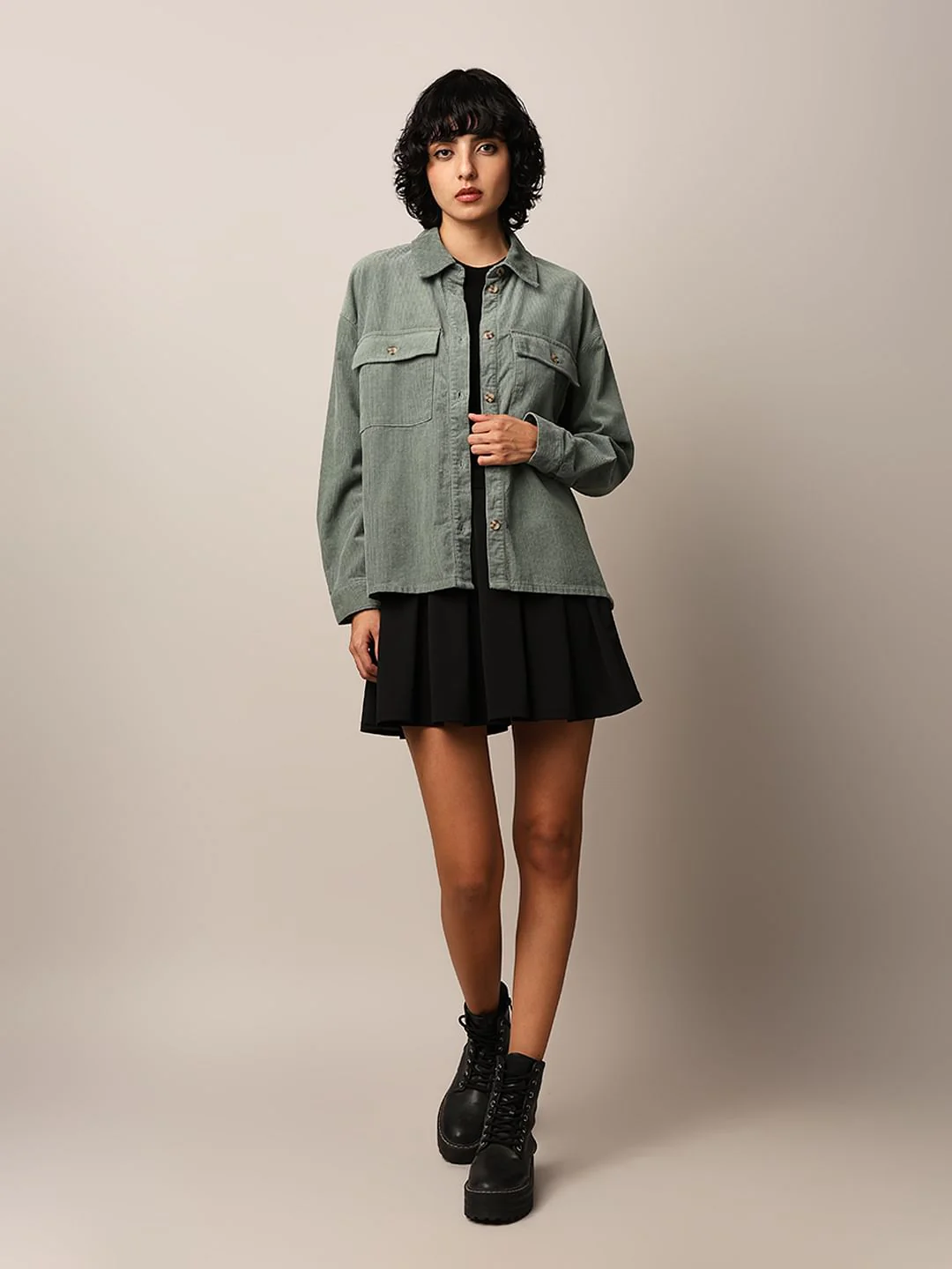 Green Corduroy Shacket - Image 2