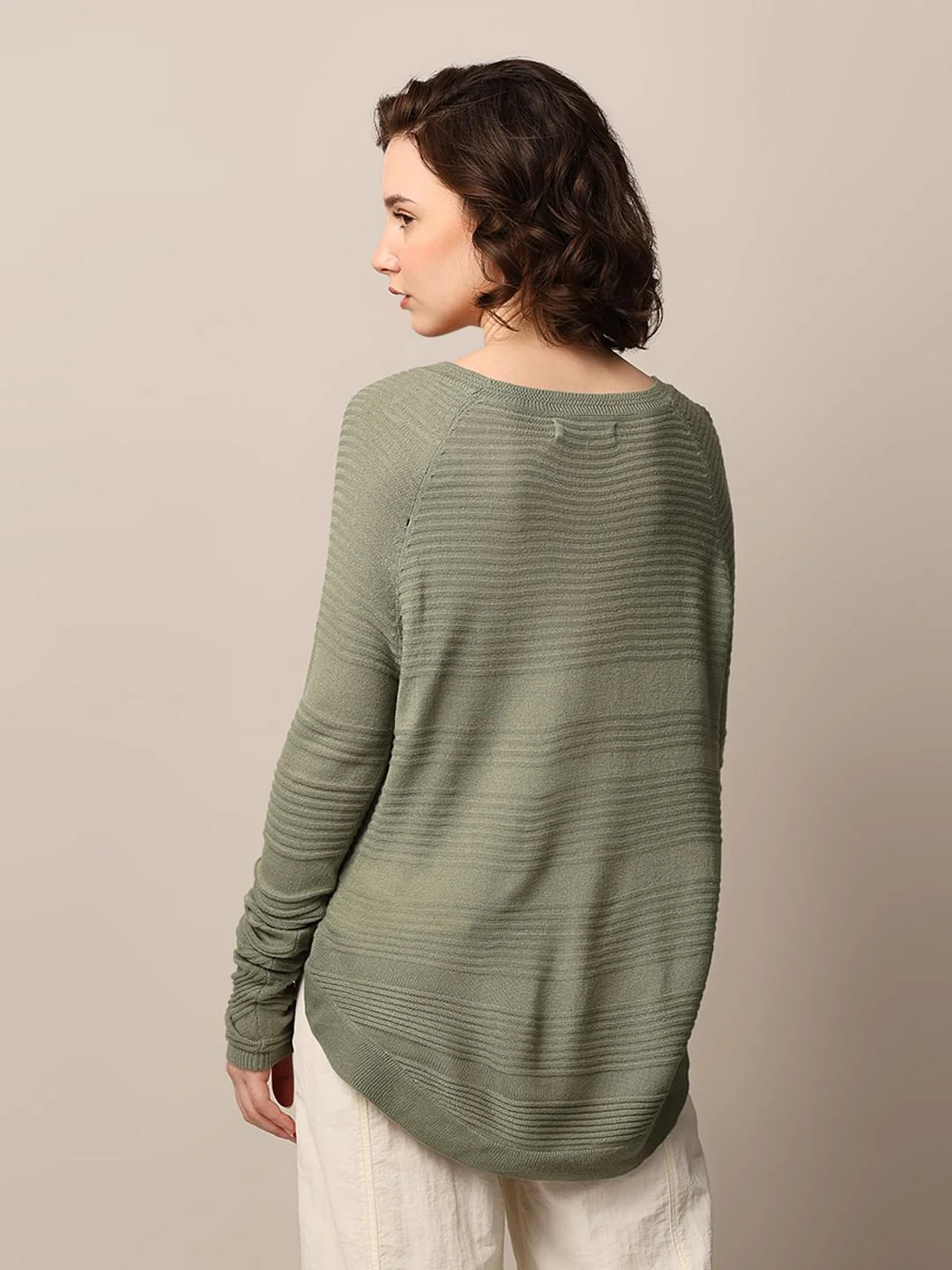 Green Structured Knit Pullover - Image 6