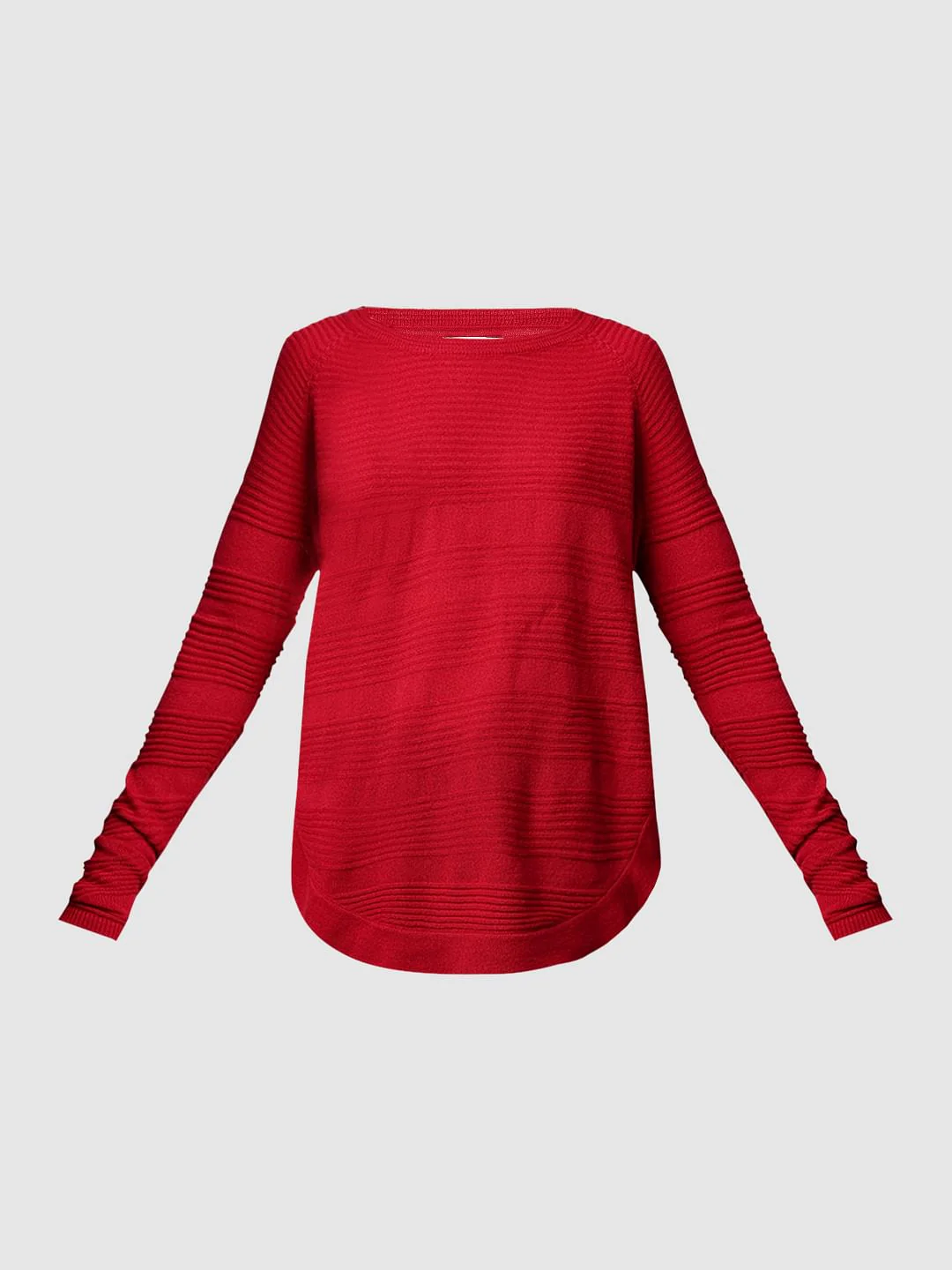 Red Structured Knit Pullover - Image 7