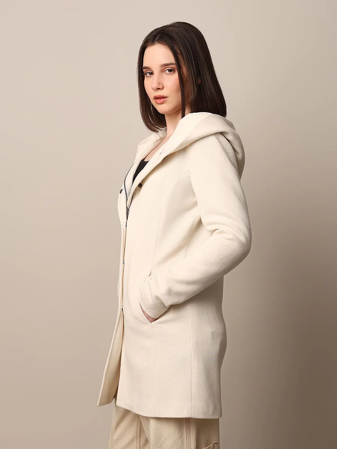 White Hooded Coat - Image 5