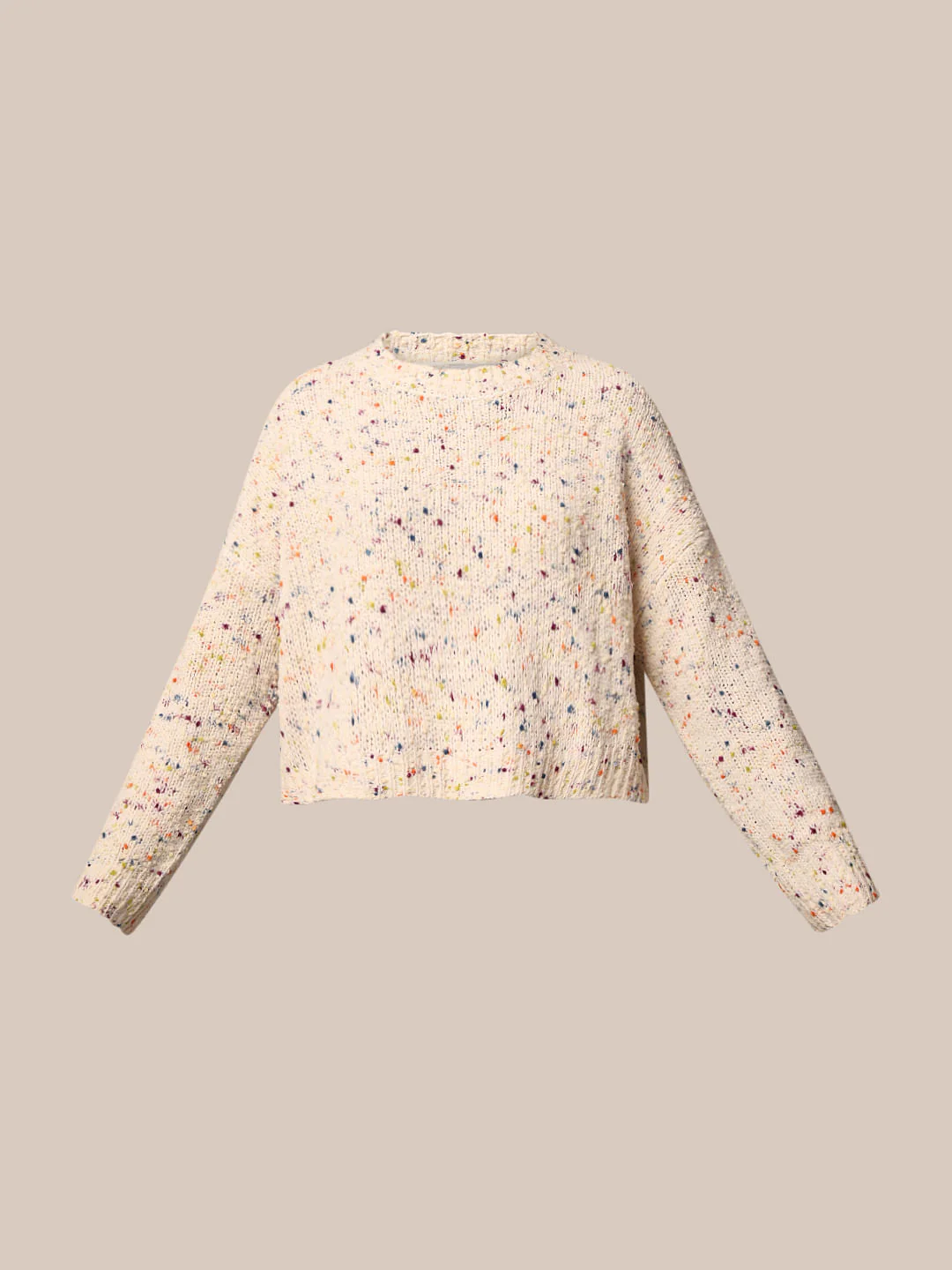 White Textured Cropped Pullover - Image 7