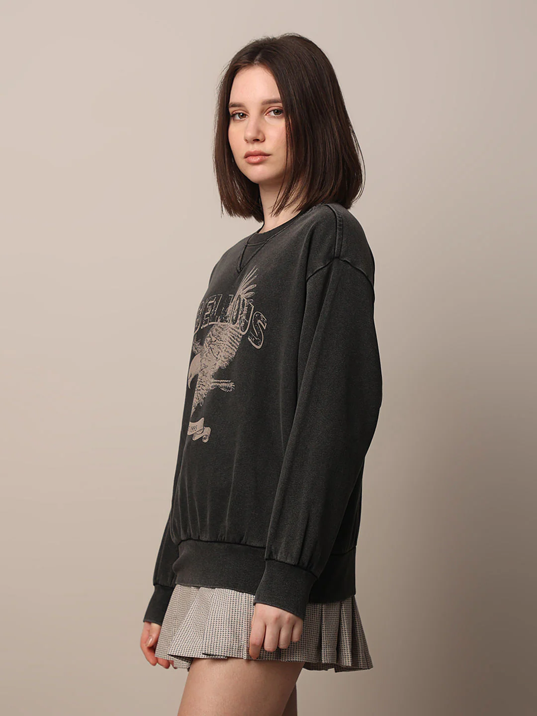 Black Vintage Washed Oversized Sweatshirt - Image 5