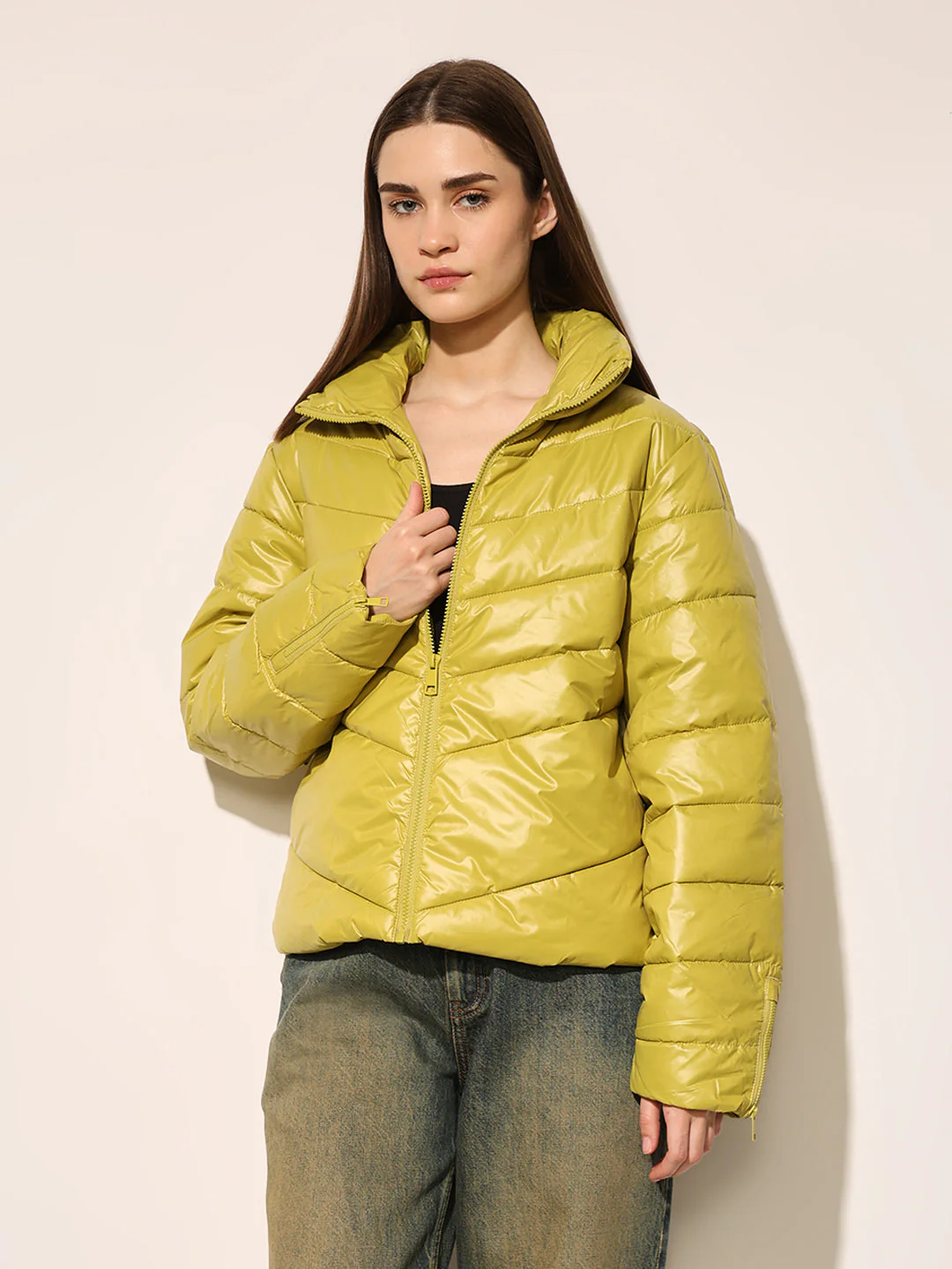 Mustard Puffer Jacket - Image 3