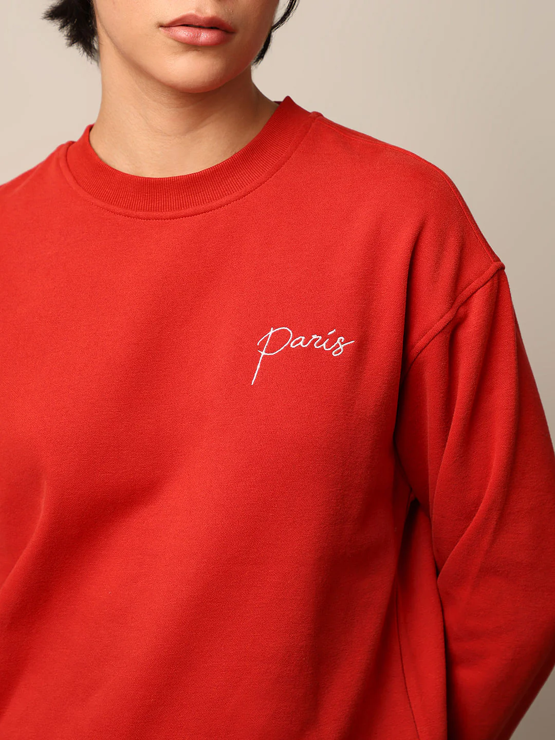 Red Loose Fit Sweatshirt - Image 4