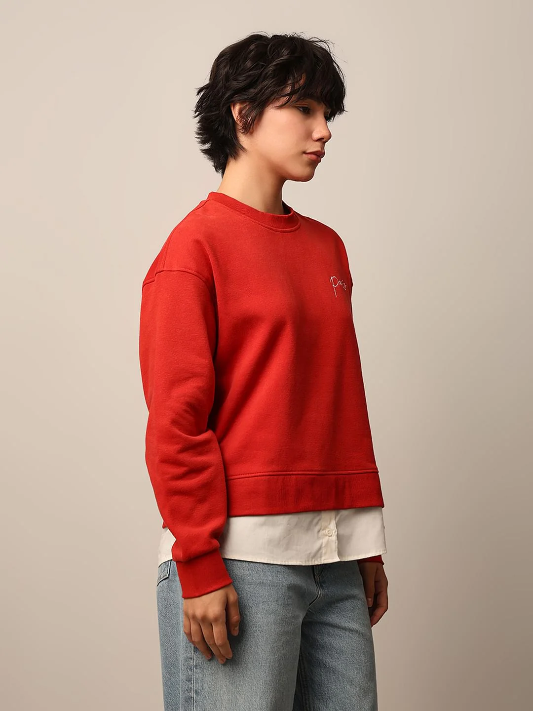 Red Loose Fit Sweatshirt - Image 5