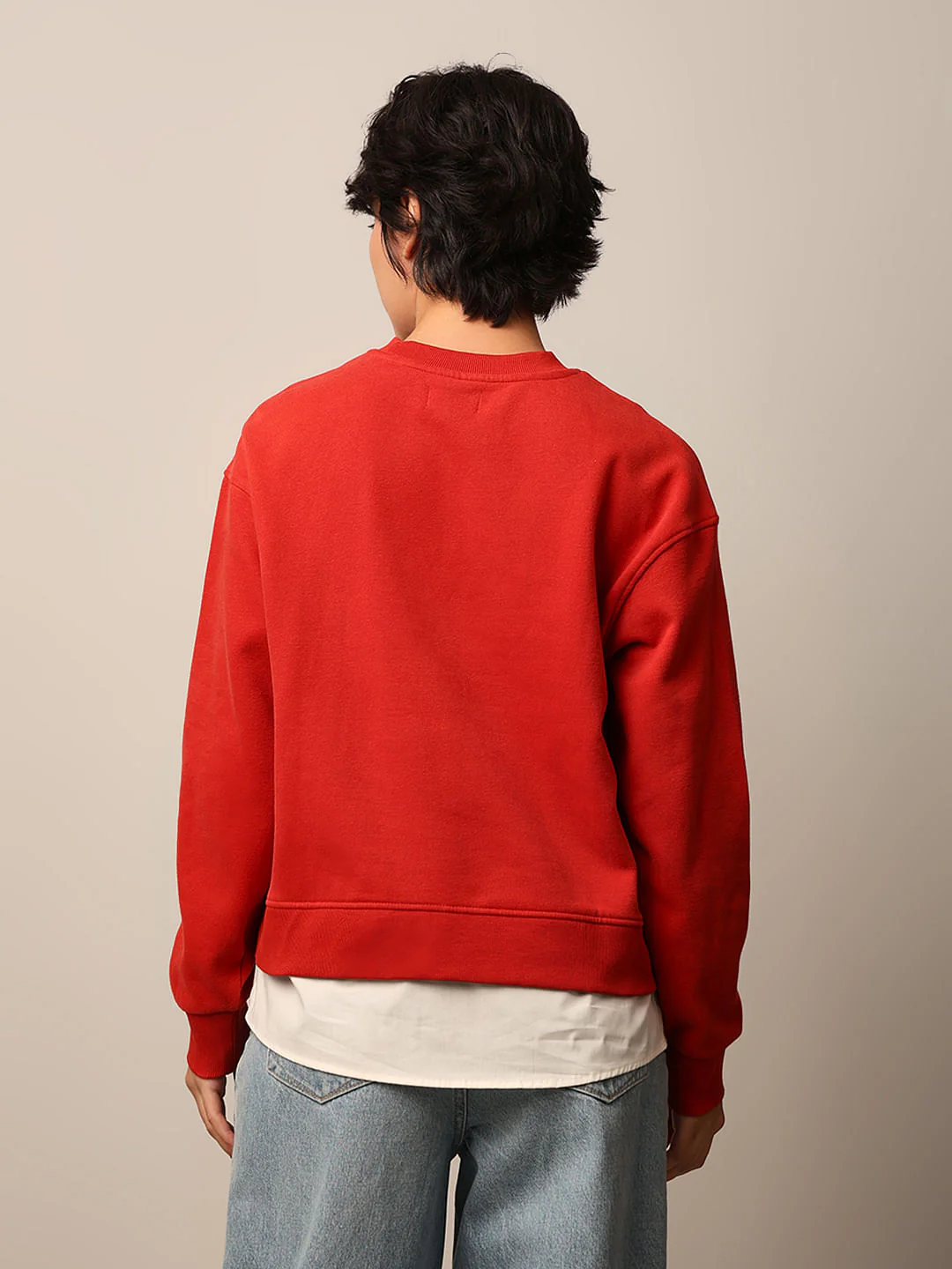 Red Loose Fit Sweatshirt - Image 6