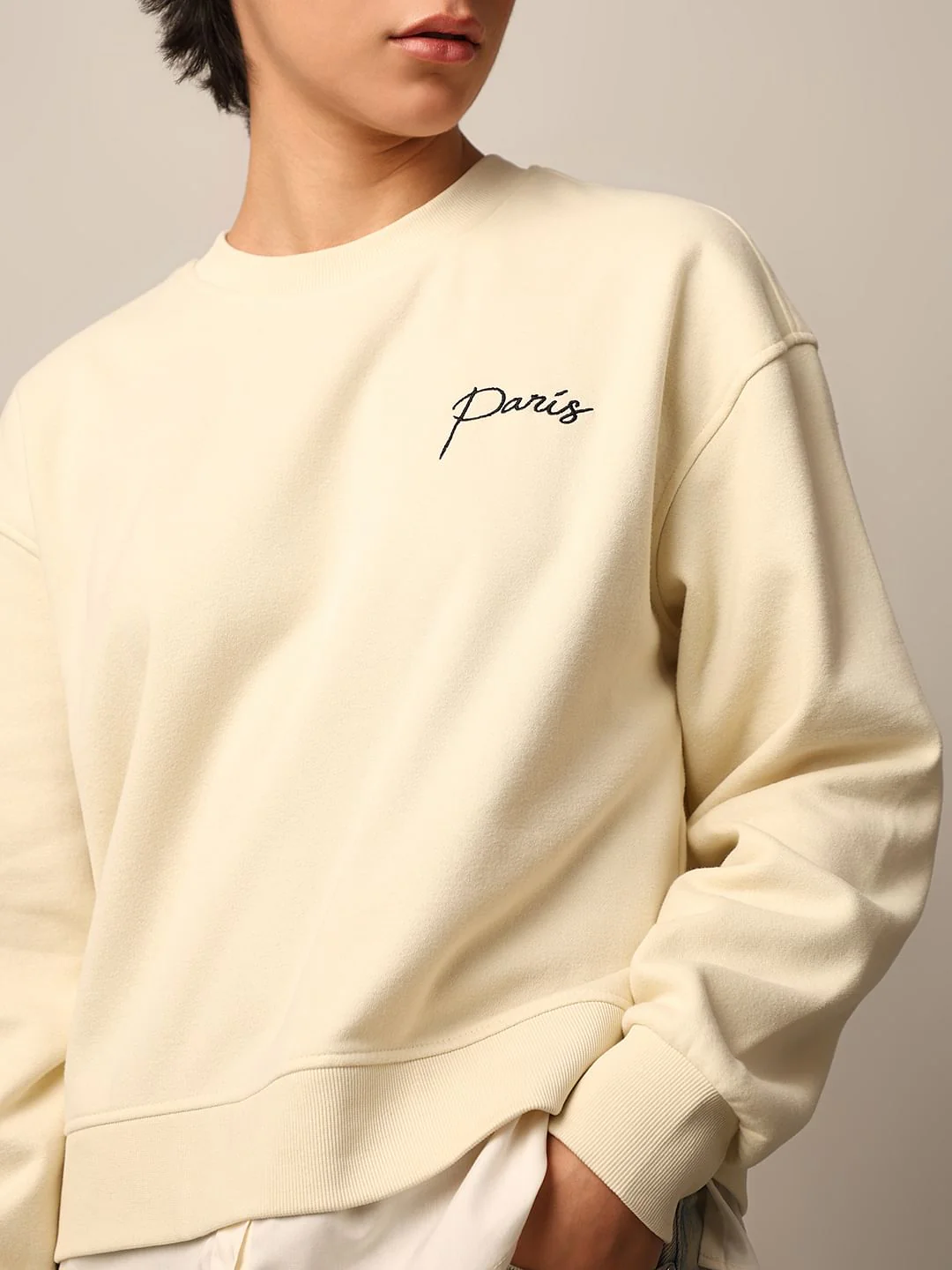Beige Loose Fit Sweatshirt - Image 4