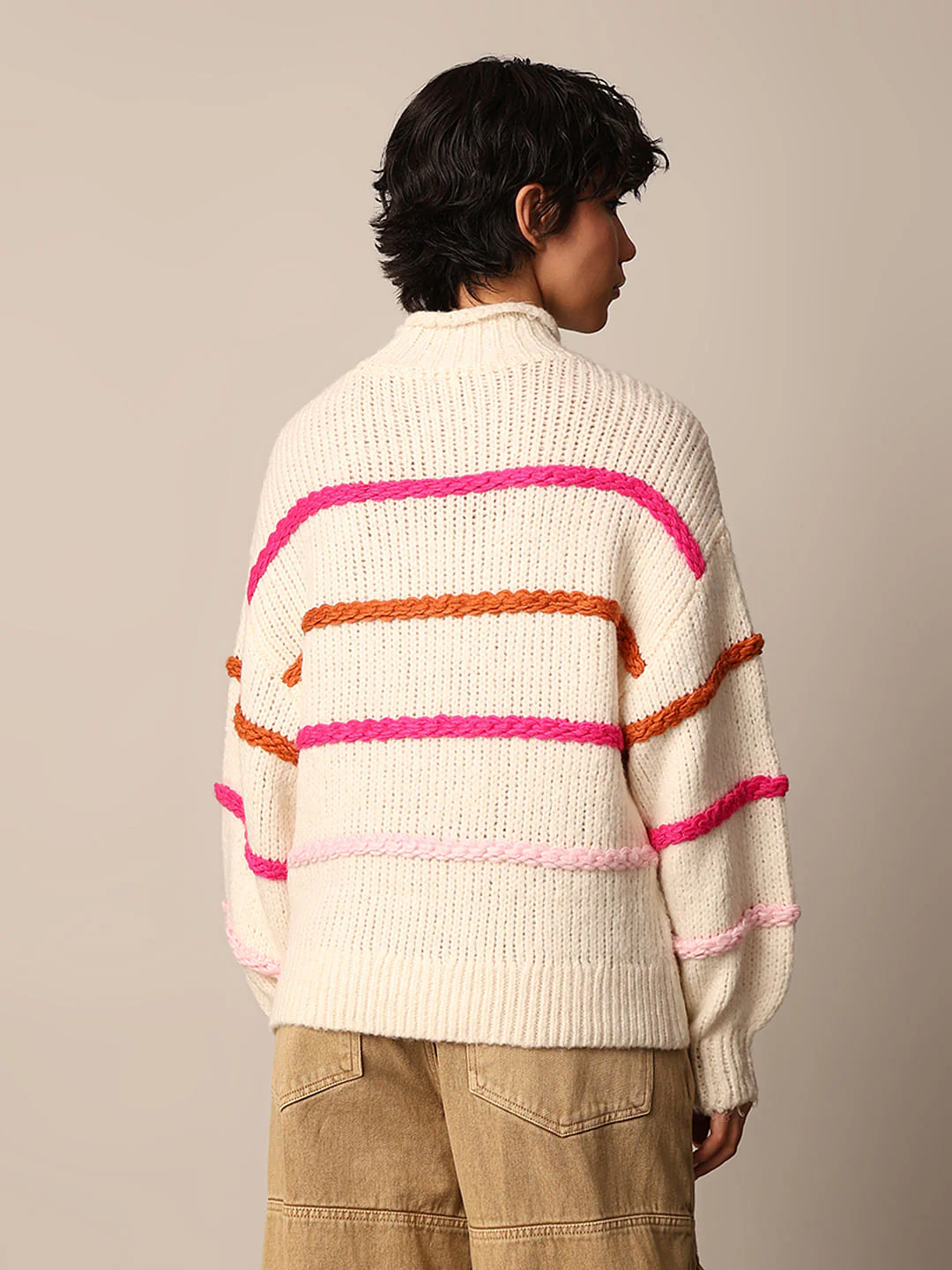 Cream Horizontal Striped Pullover - Image 6