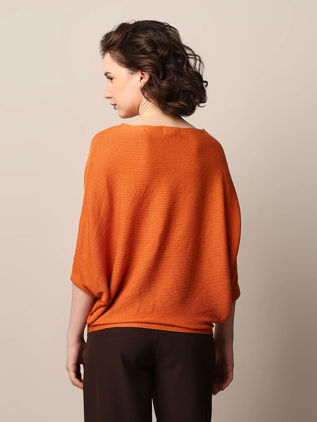 Orange Batwing Sleeves Pullover - Image 6