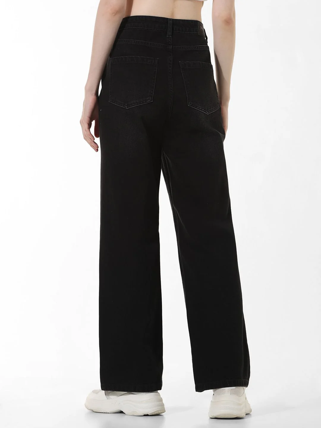 Black High Rise Wide Leg Jeans - Image 5