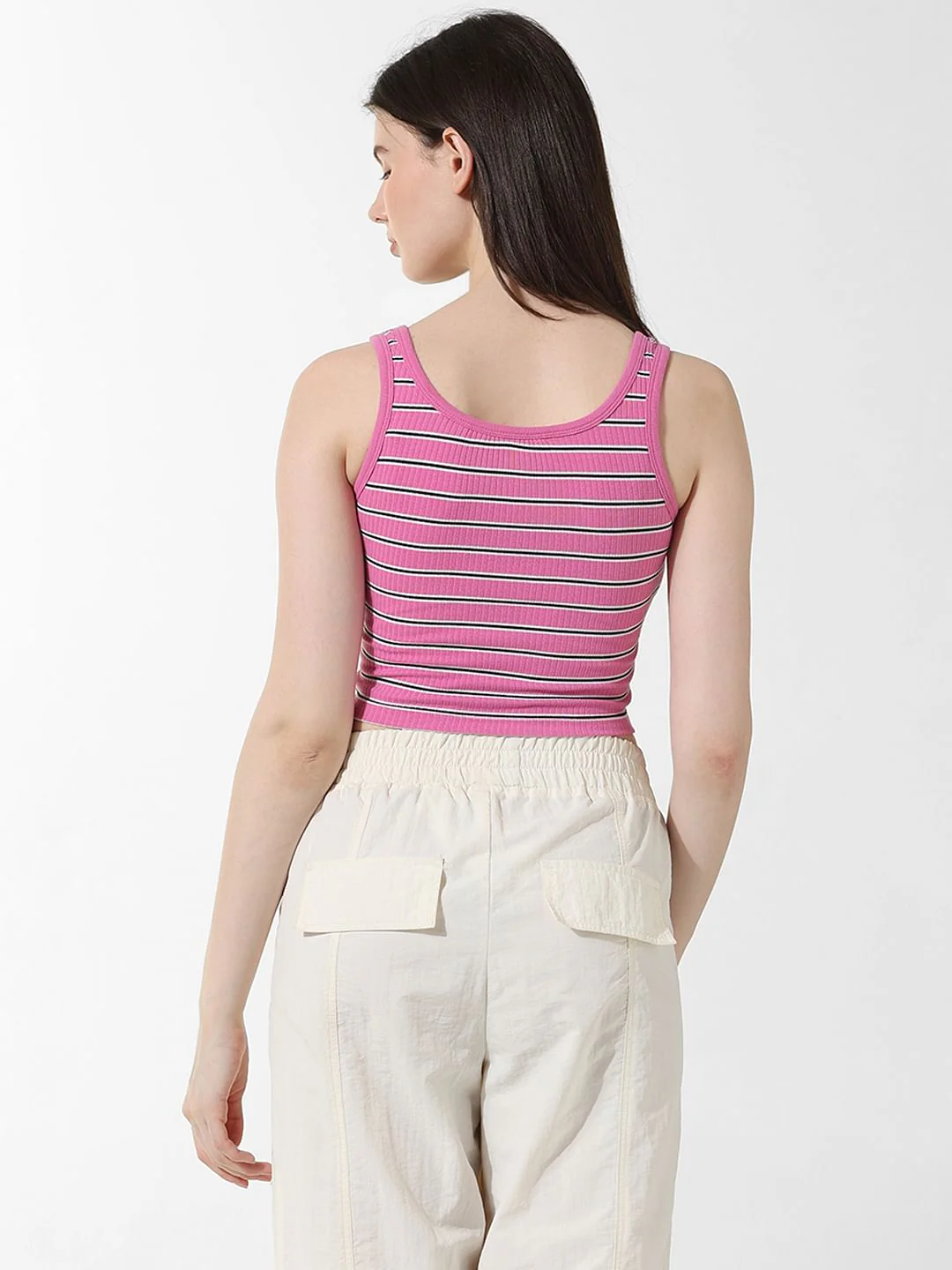 Pink Striped Ribbed Top - Image 6