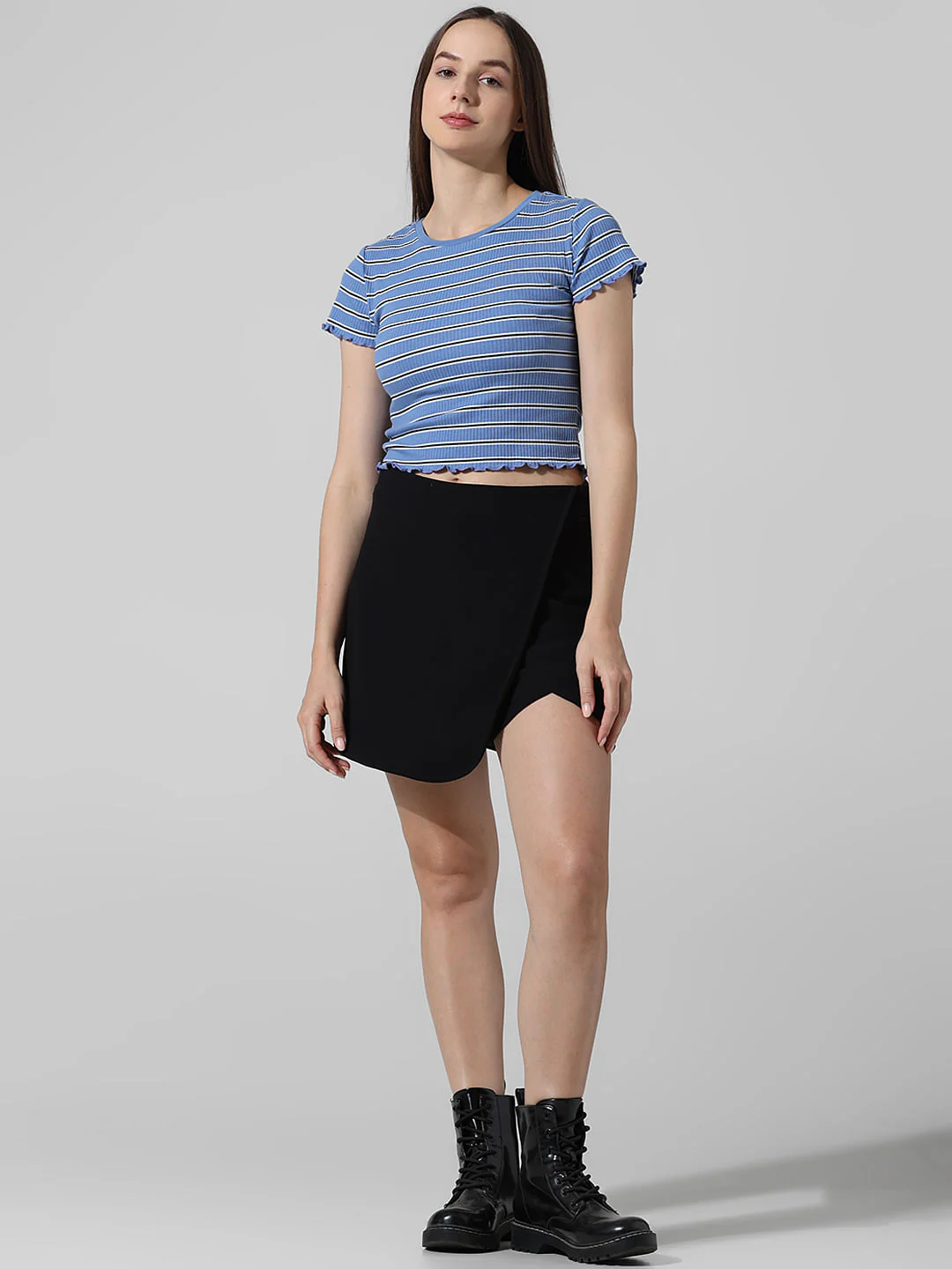Blue Striped Ribbed Top - Image 2