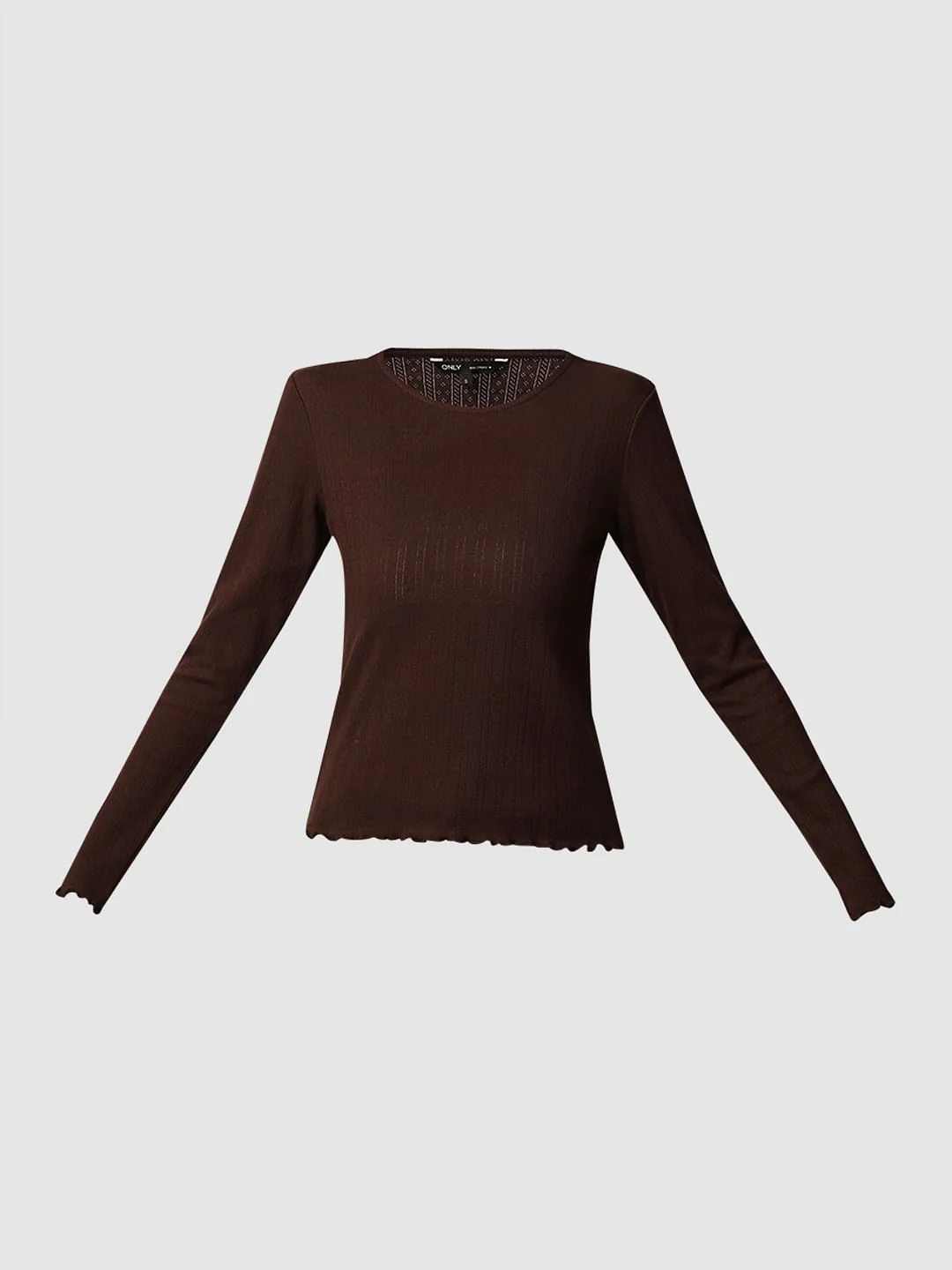 Dark Brown Rib-Knit Top - Image 7