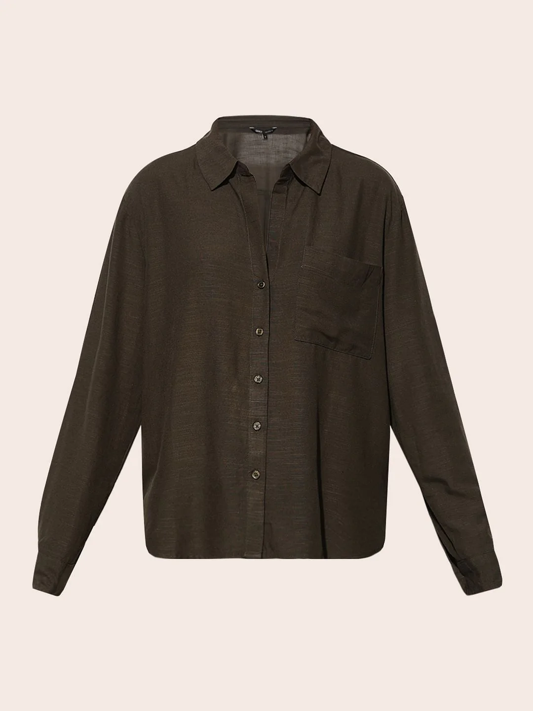 Moss Green Linen Blend Oversized Shirt - Image 7