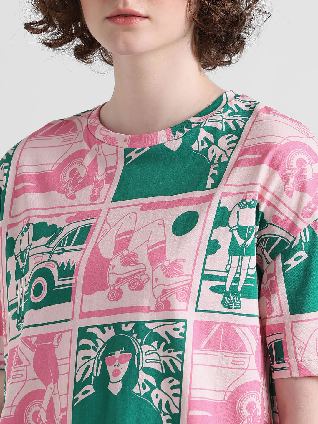 Pink Printed Cotton T-shirt - Image 4