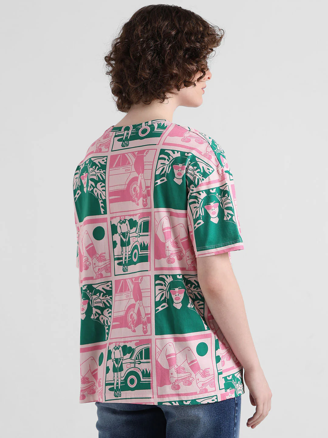 Pink Printed Cotton T-shirt - Image 6