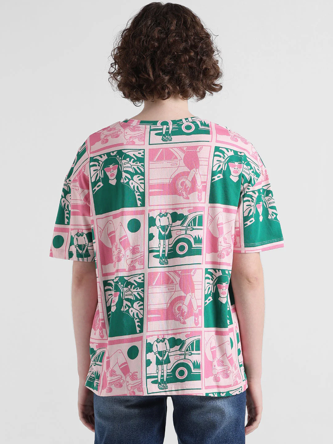 Pink Printed Cotton T-shirt - Image 9
