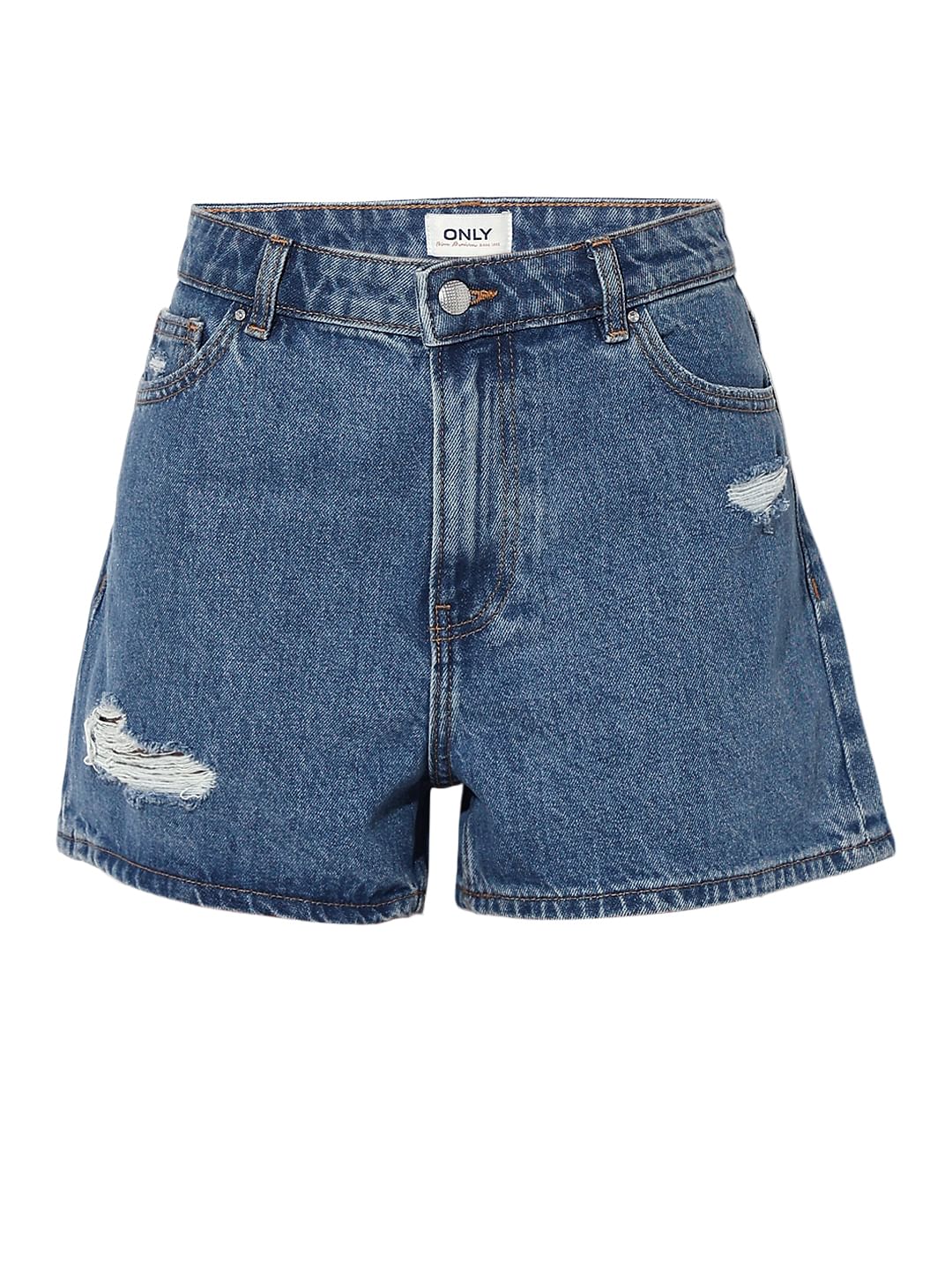 Blue Mom Fit Denim Shorts - Image 6
