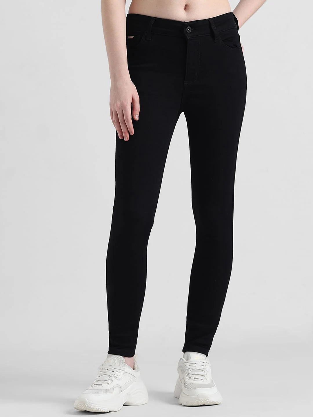 Black Mid Rise Carmen Skinny Fit Jeans - Image 2