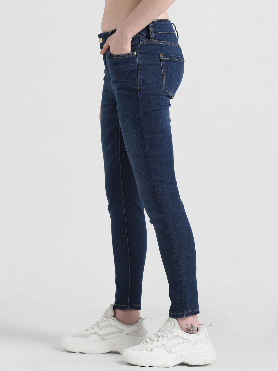 Blue Mid Rise Carmen Skinny Fit Jeans - Image 4