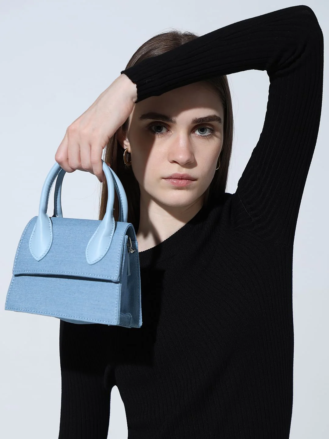 Blue Denim Crossbody Bag