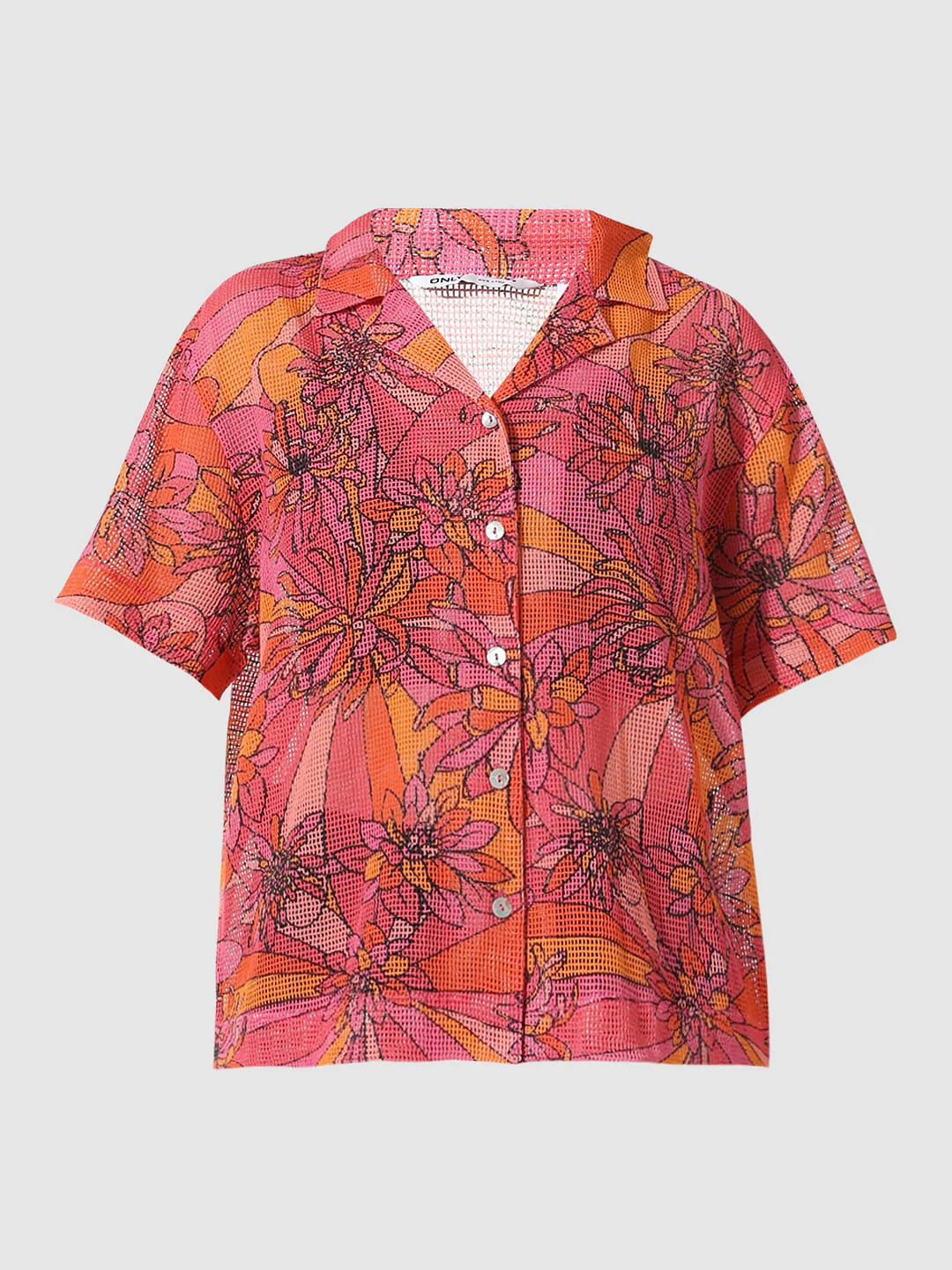 Pink Crochet Loose Fit Shirt - Image 7