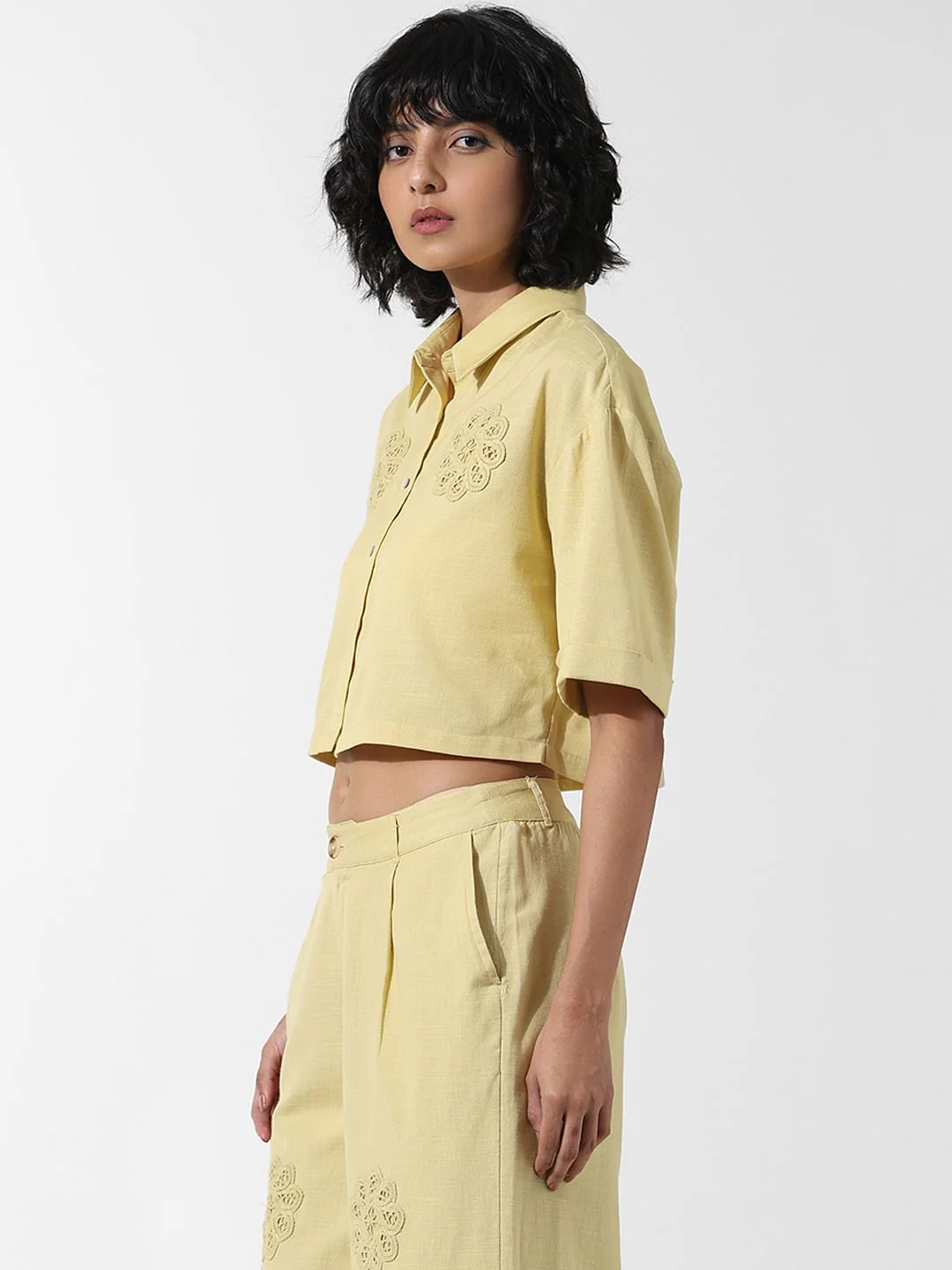 Yellow Applique Detail Co-Ord Set Shirt - Image 5