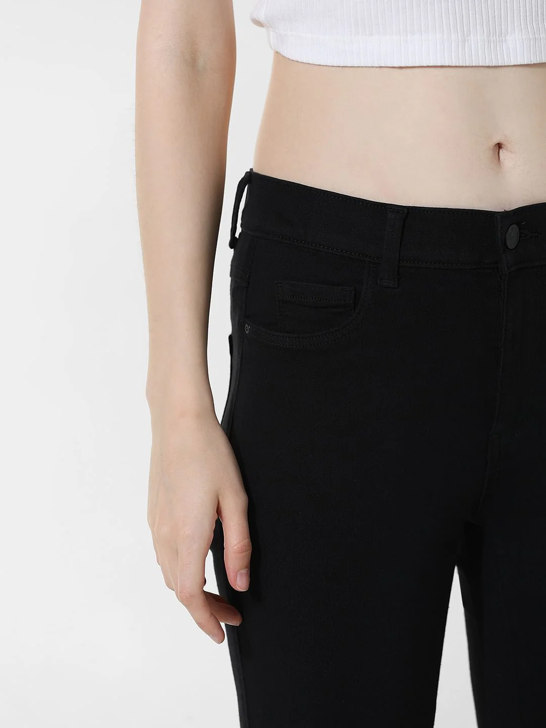 Black Mid Rise Skinny Jeggings - Image 3