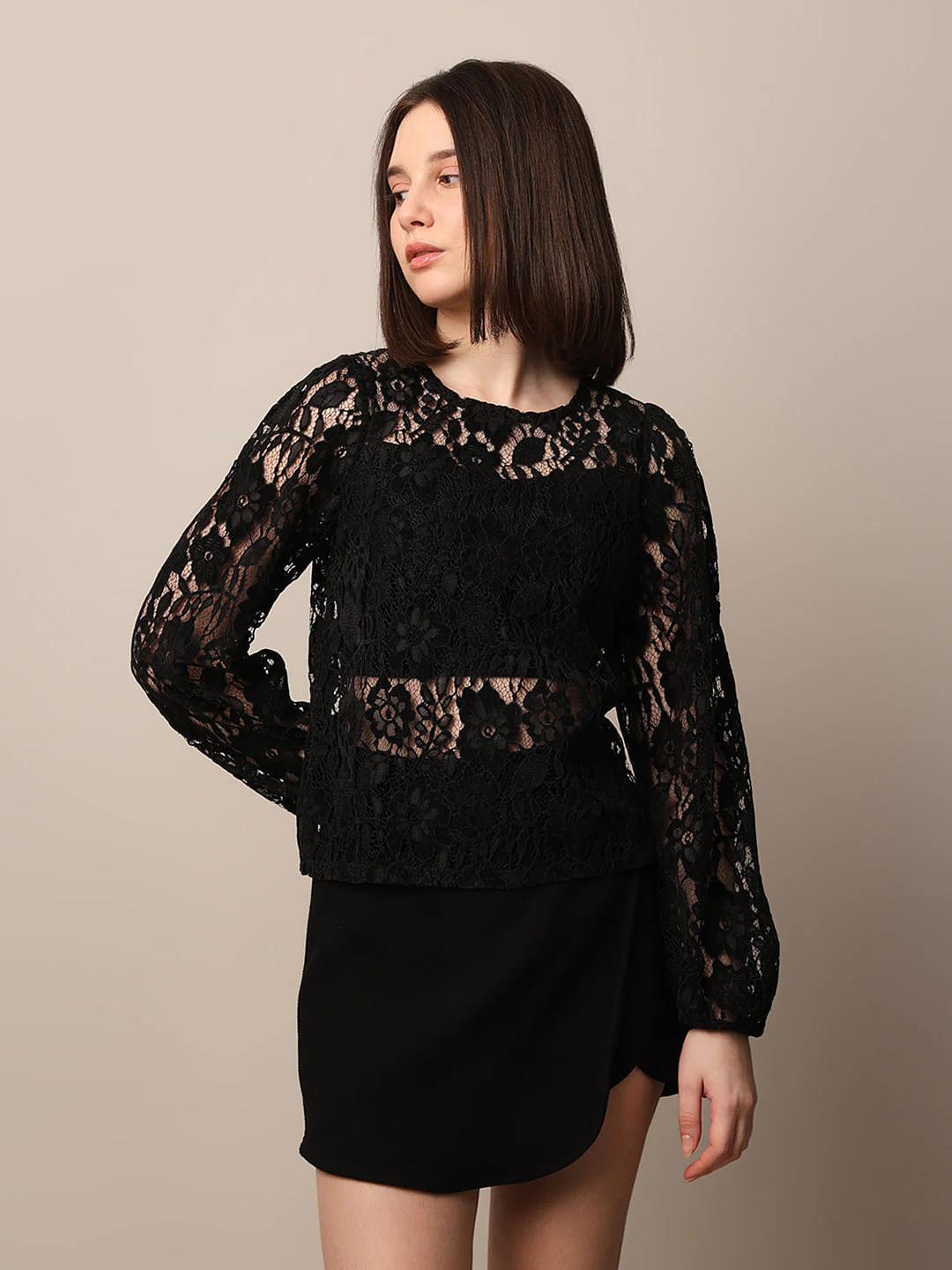 Black Sheer Lace Top - Image 4
