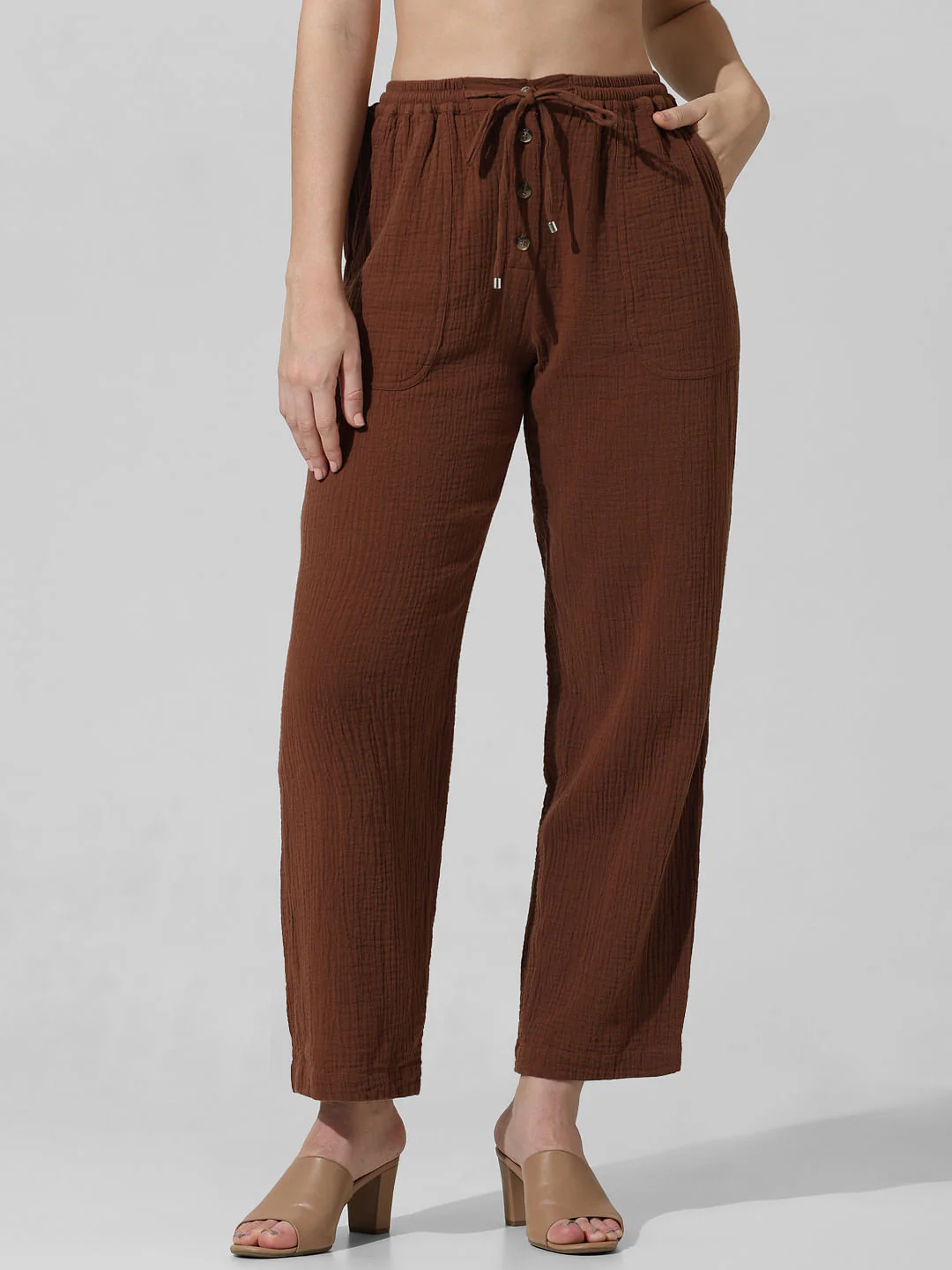 Brown High Rise Co-Ord Set Pants - Image 2