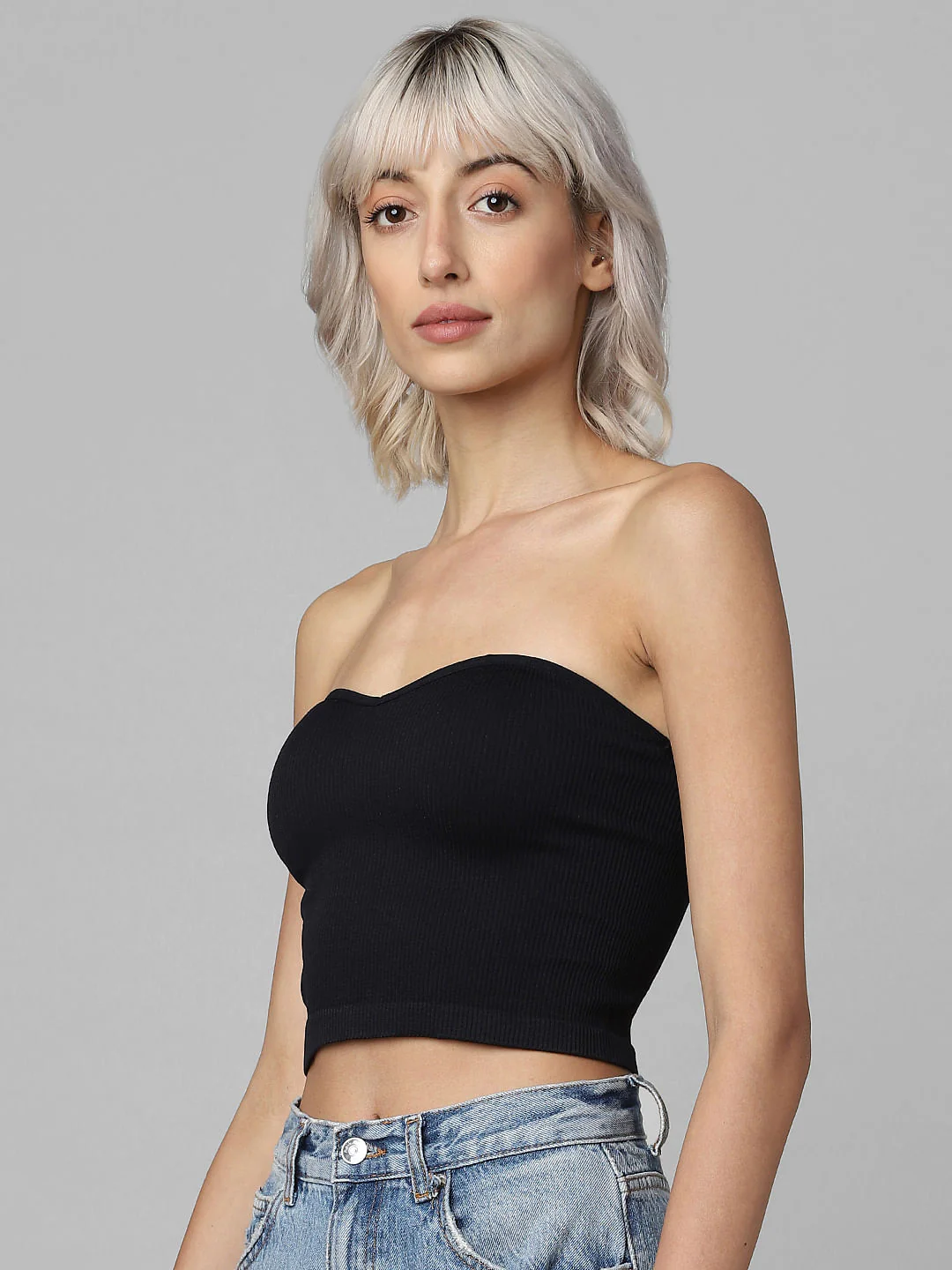 Black Ribbed Tube Top - Image 4