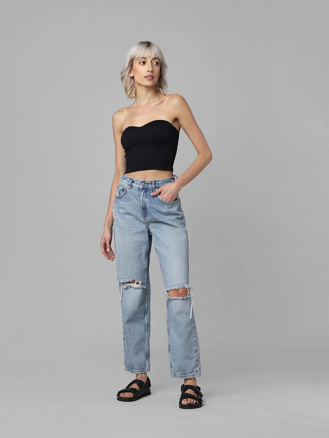 Black Ribbed Tube Top - Image 6