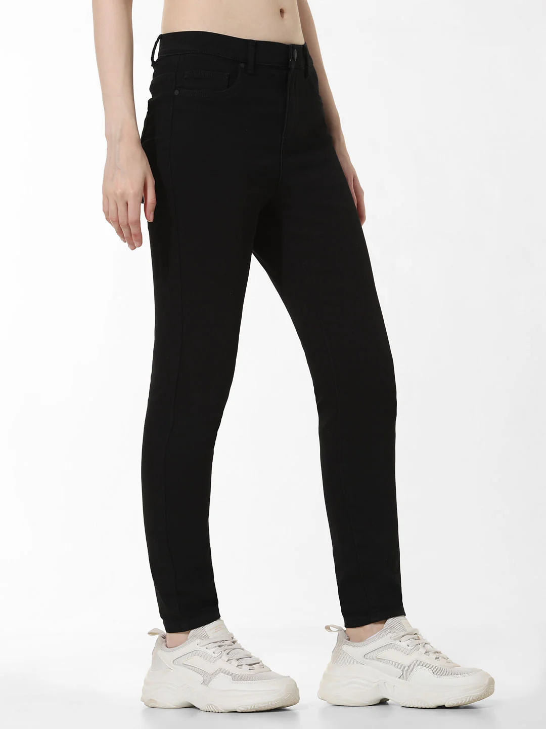 Black Mid Rise Carmen Skinny Jeans - Image 4