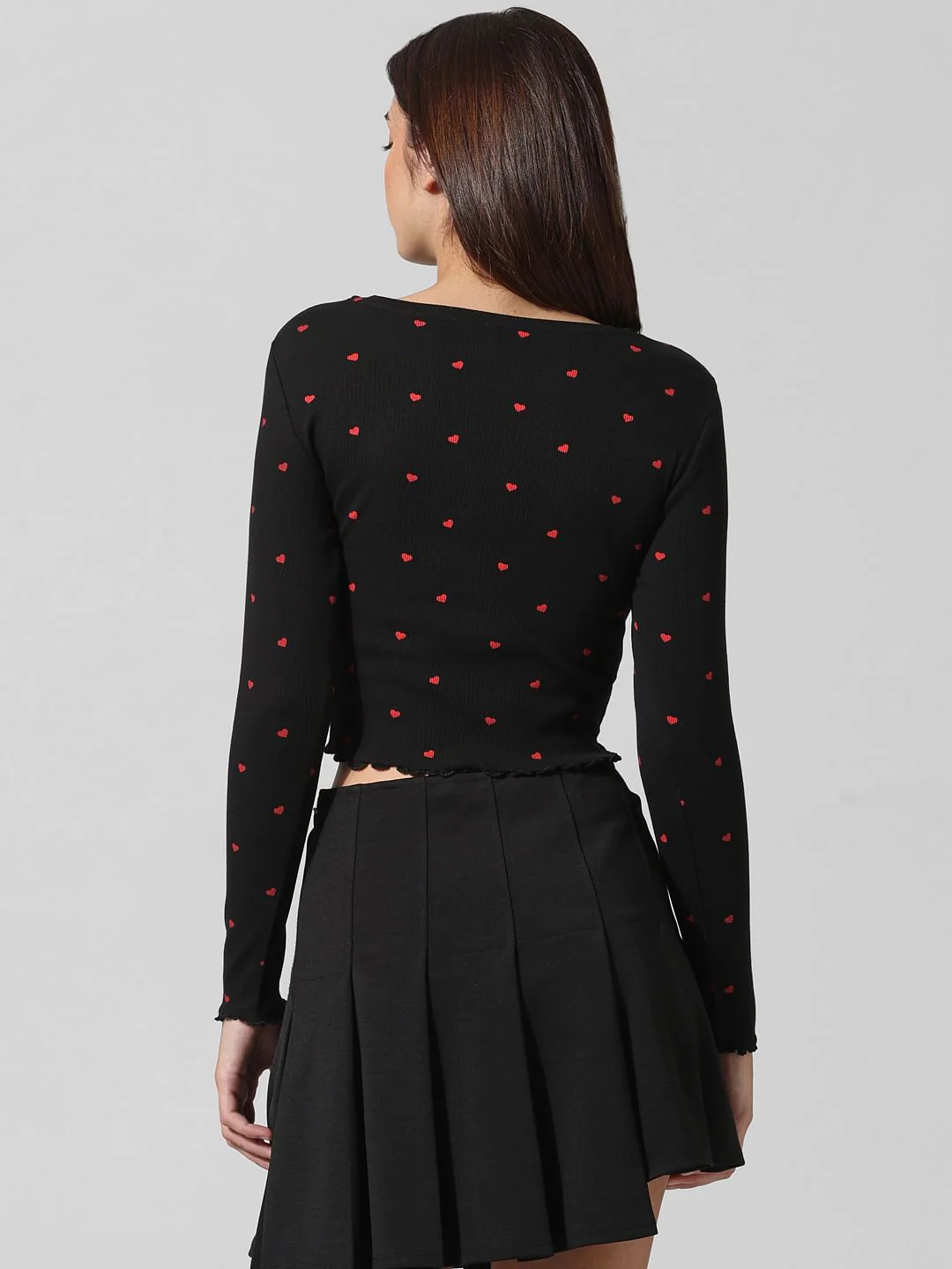 Black Heart Print Top - Image 6
