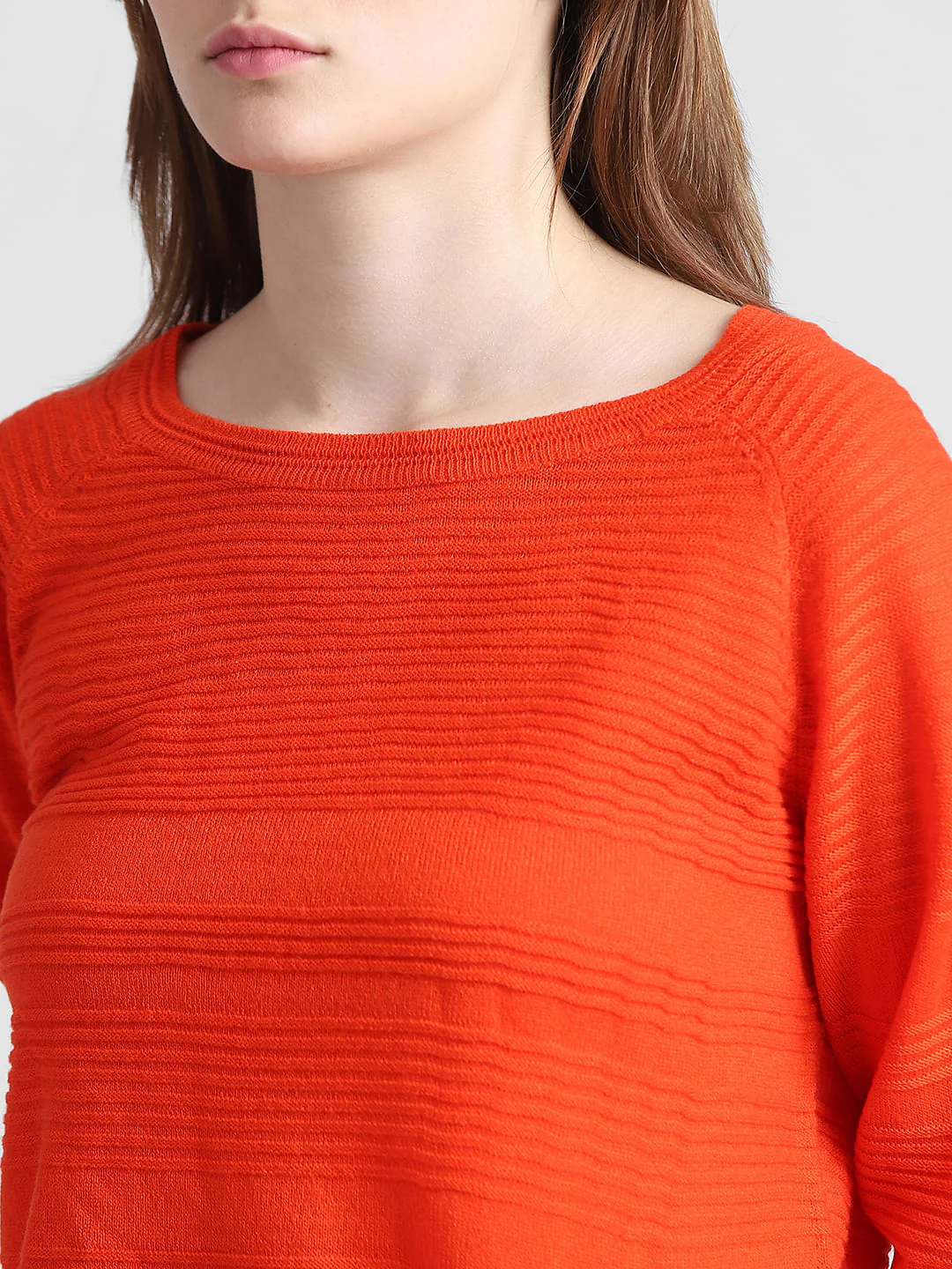 Red Structured Knitted Pullover - Image 4