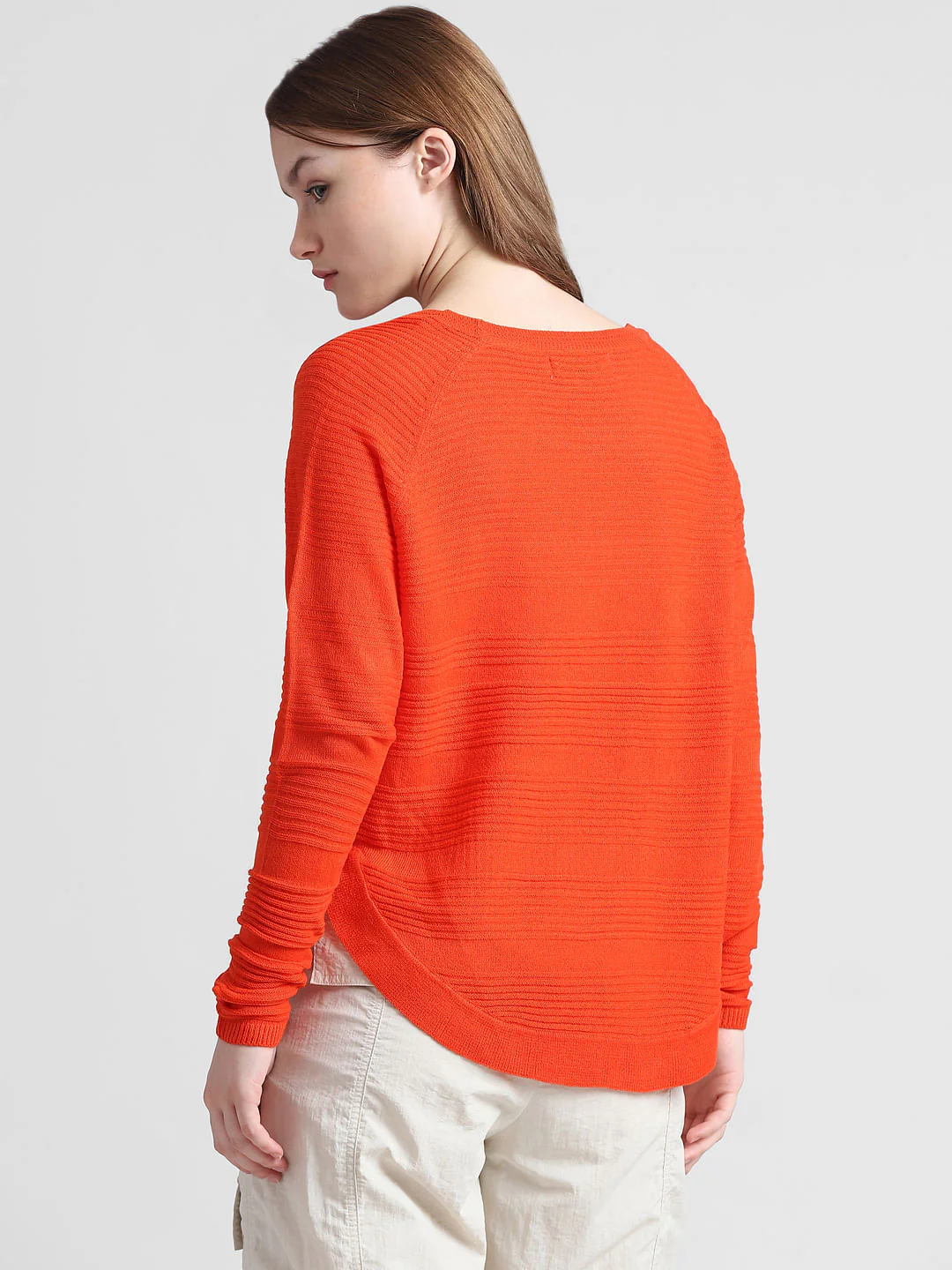 Red Structured Knitted Pullover - Image 6