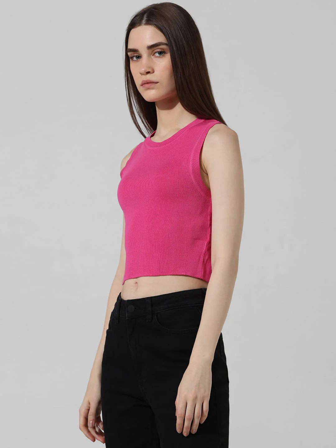 Pink Ribbed Knit Top - Image 6
