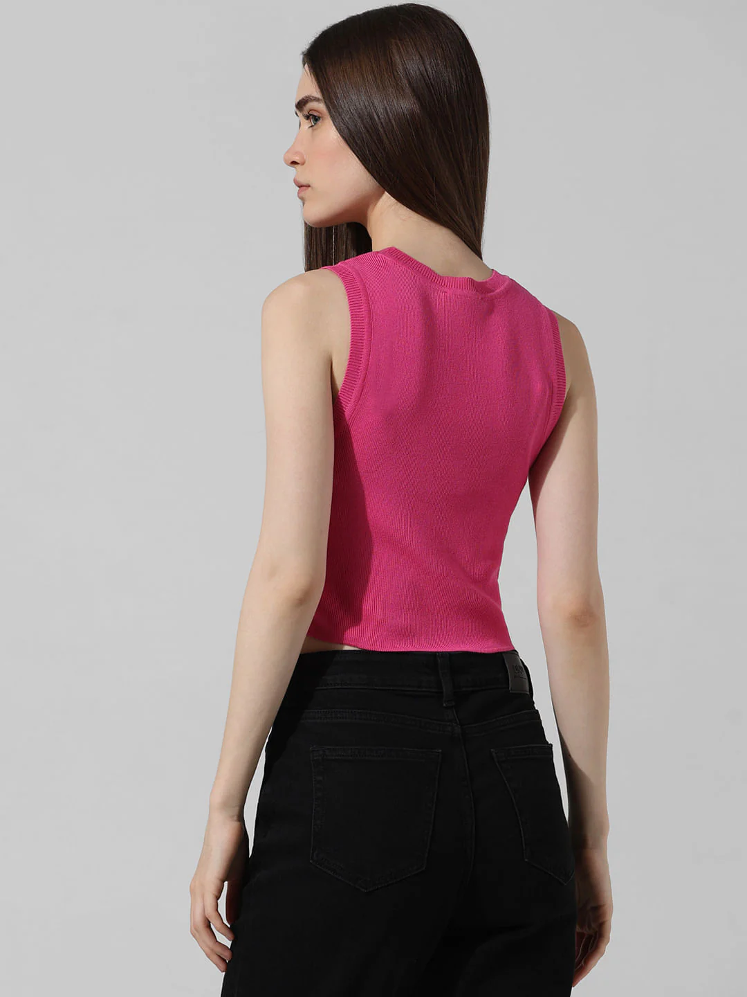 Pink Ribbed Knit Top - Image 7