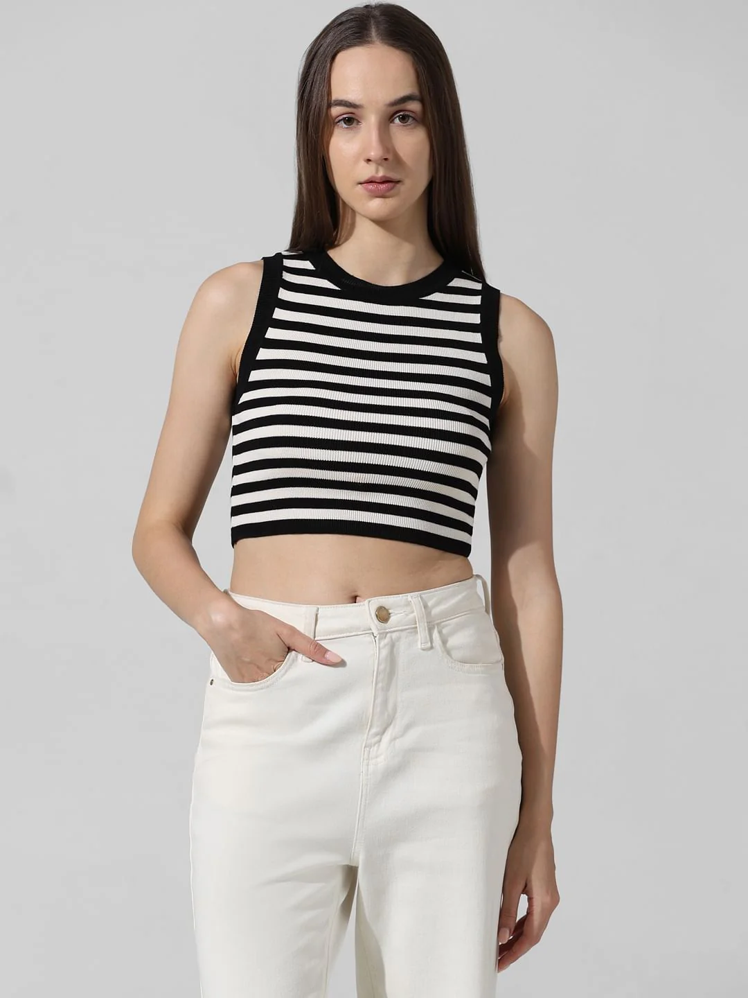 Black Striped Knit Top - Image 3