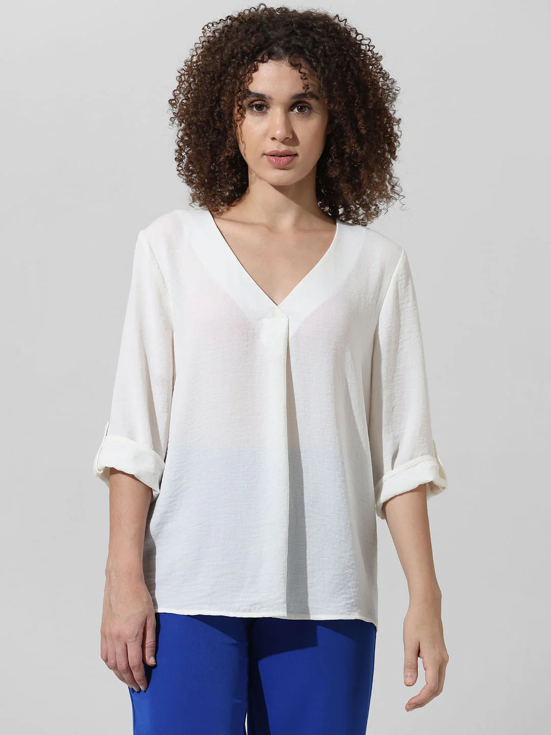 White V-Neck Top - Image 3
